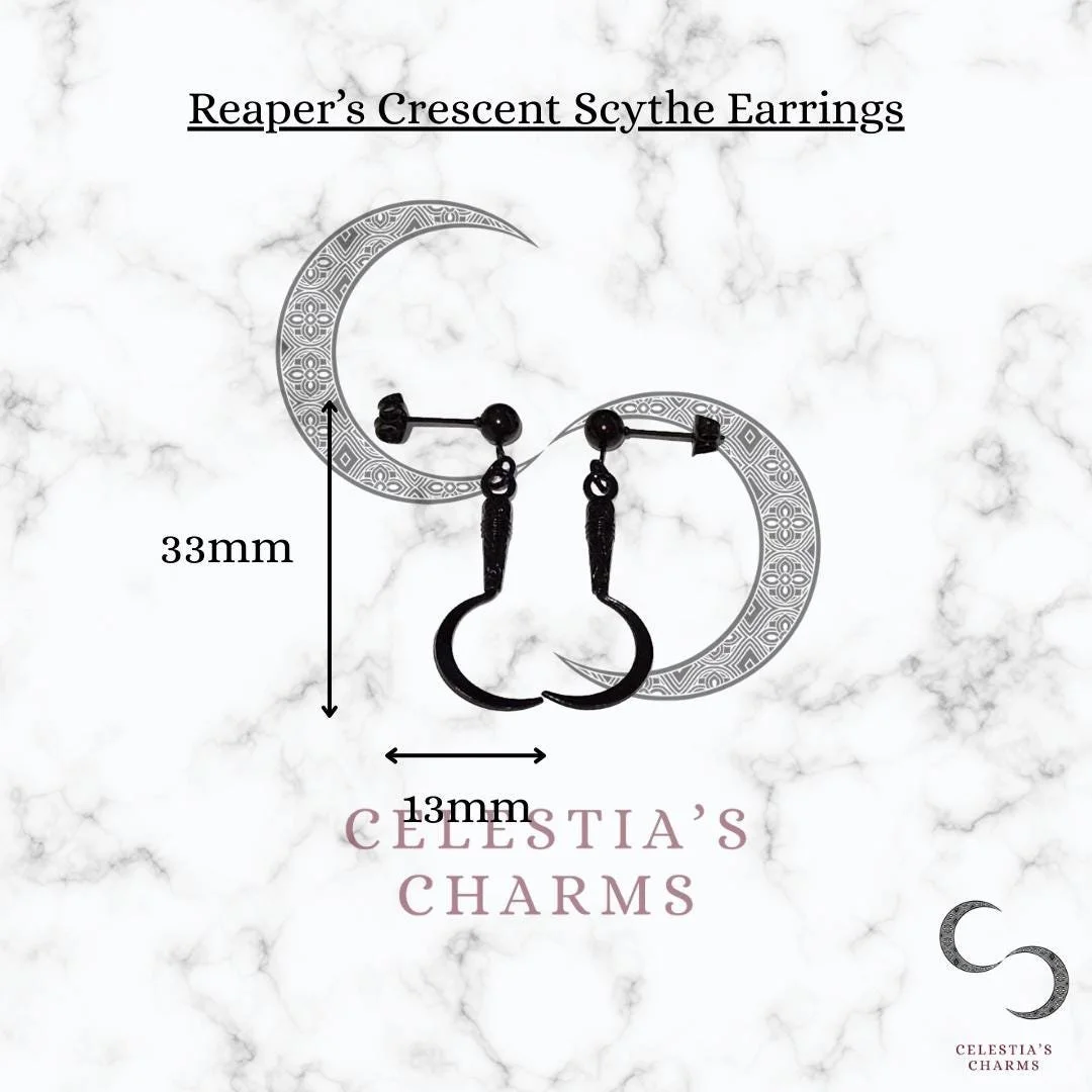 Reaper’s Crescent Scythe Earrings