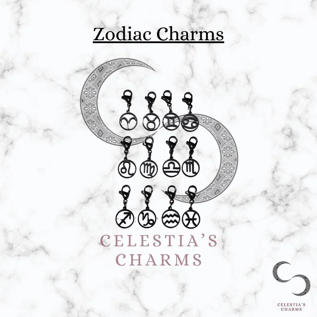 Black Stainless Steel Zodiac Charms | Celestia's Charms