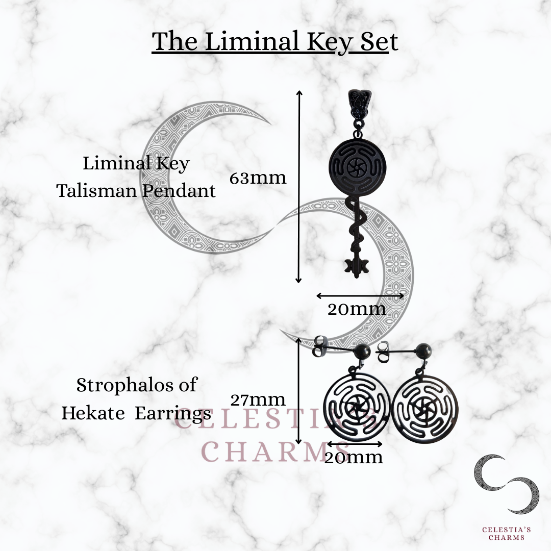 The Liminal Key Set - Pendant and Earrings Set | Celestia's Charms