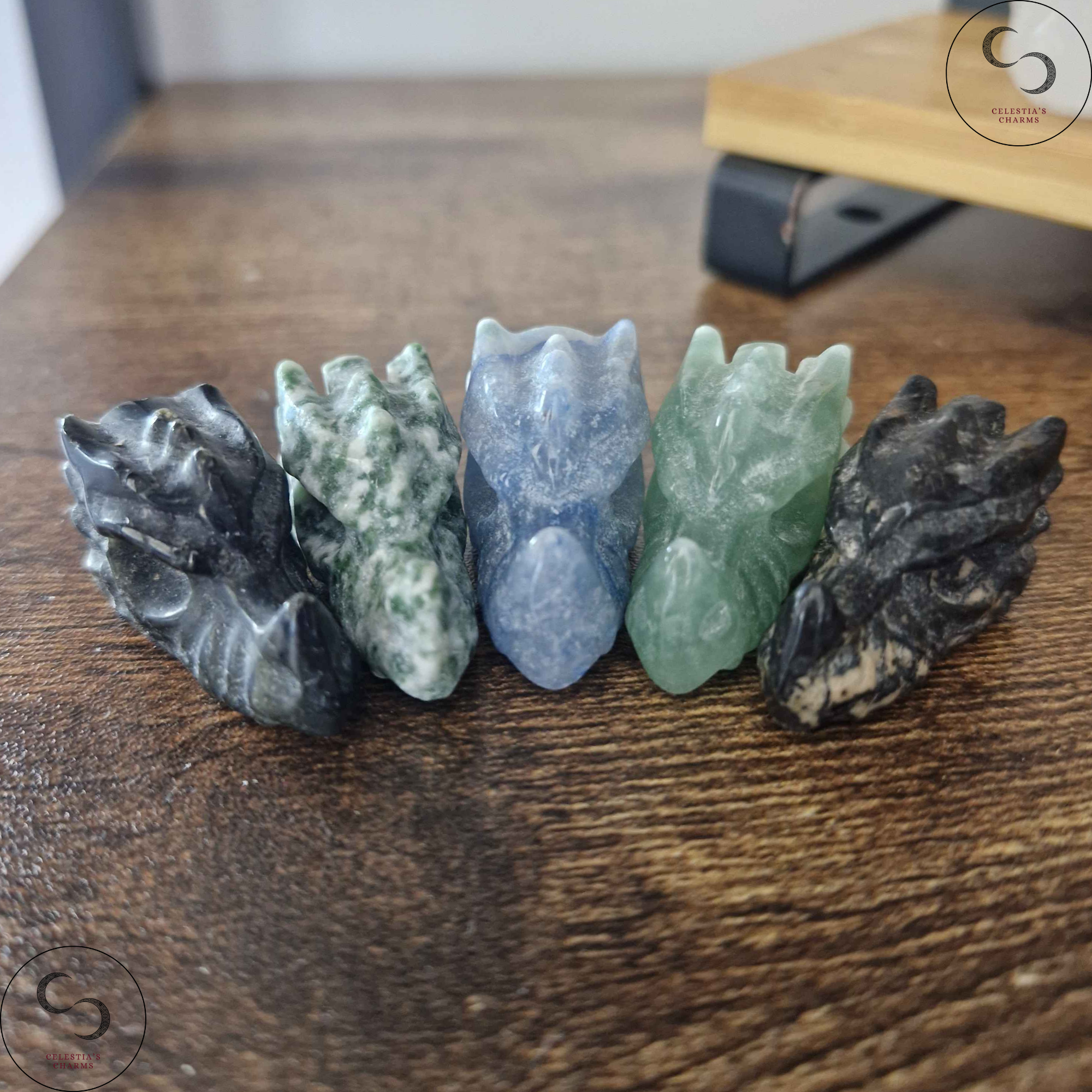 Mini Dragon Heads Front View | Celestia's Charms