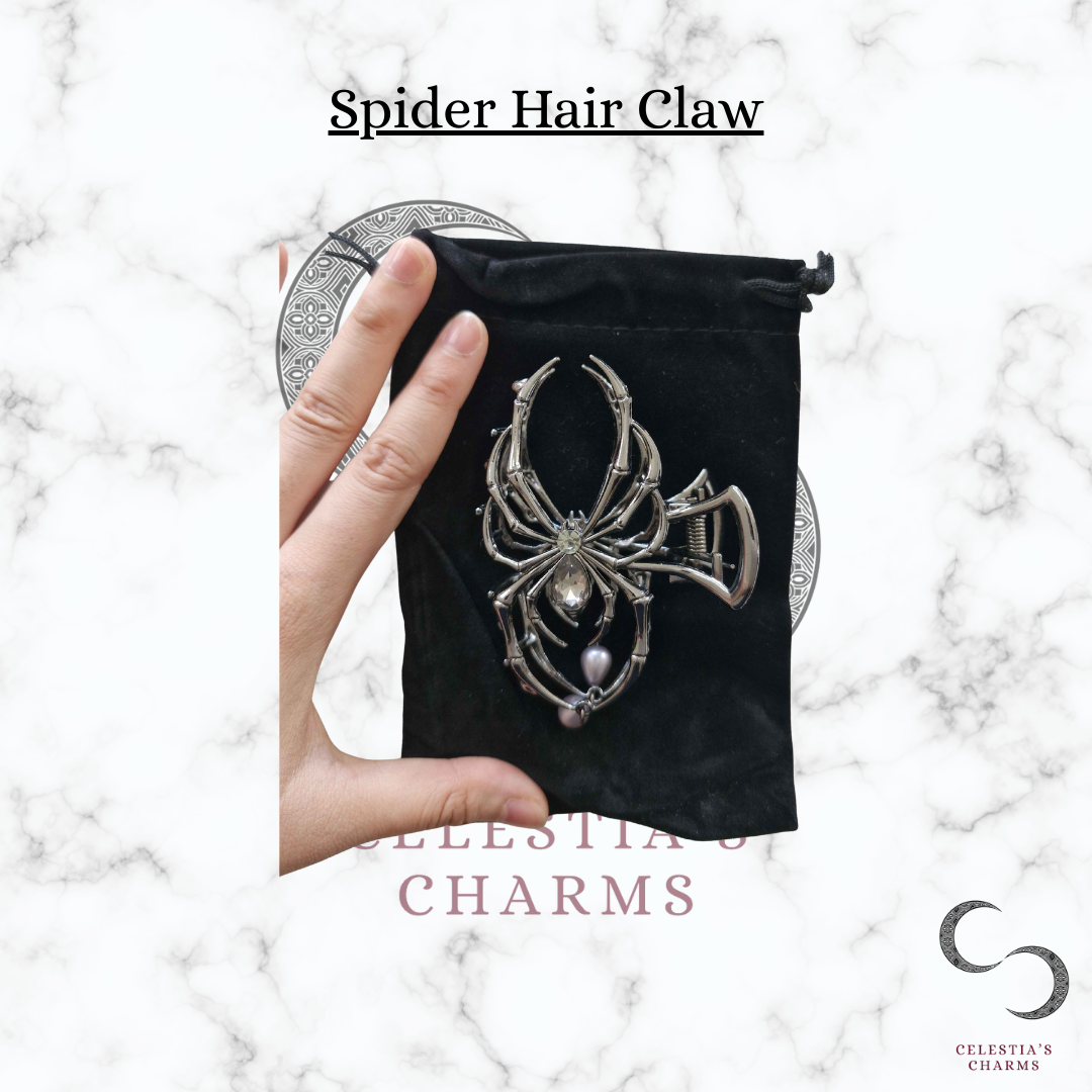 Spider Hair Claw with Velvet Pouch | Celestia's Charms