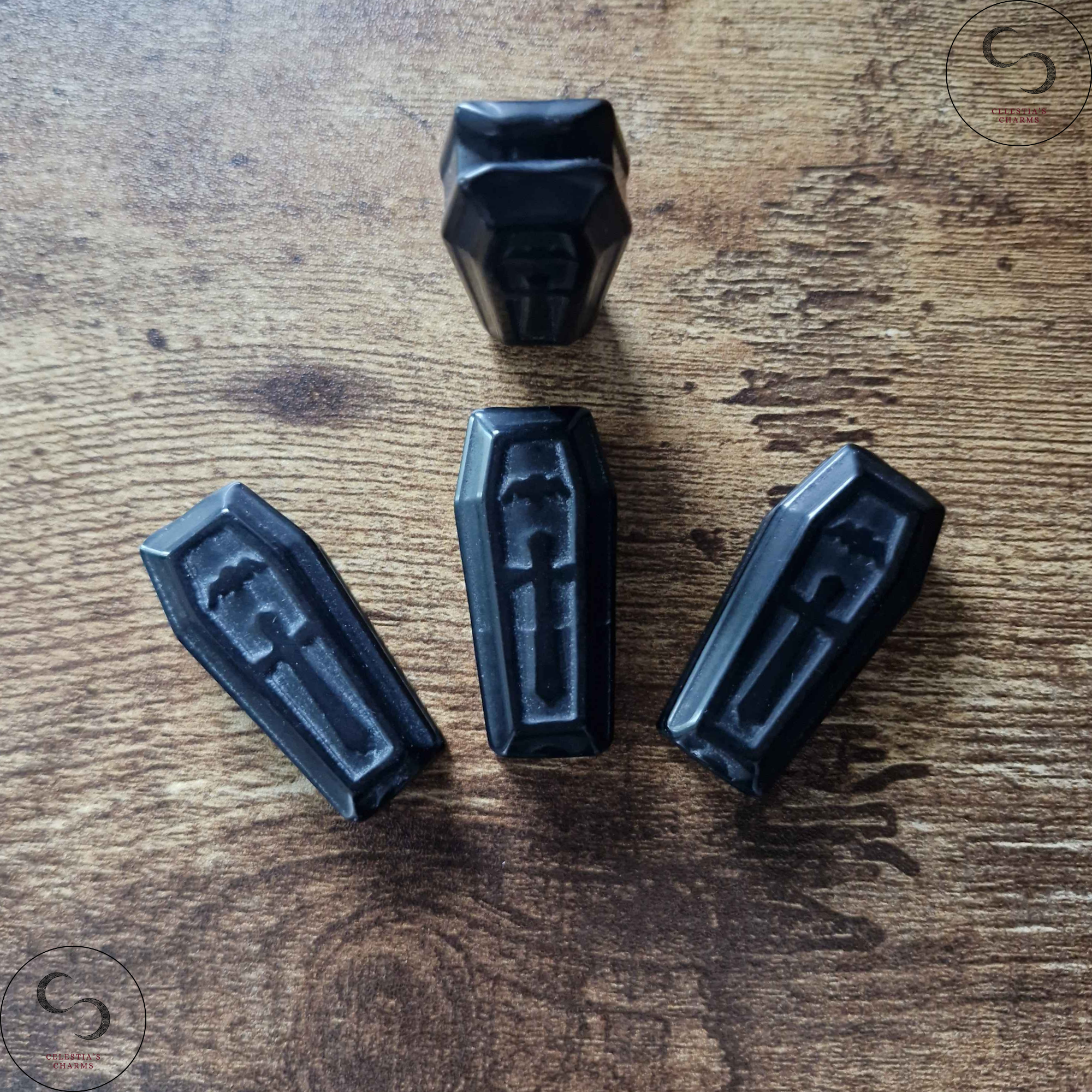 Obsidian Coffin Curio Top View | Celestia's Charms