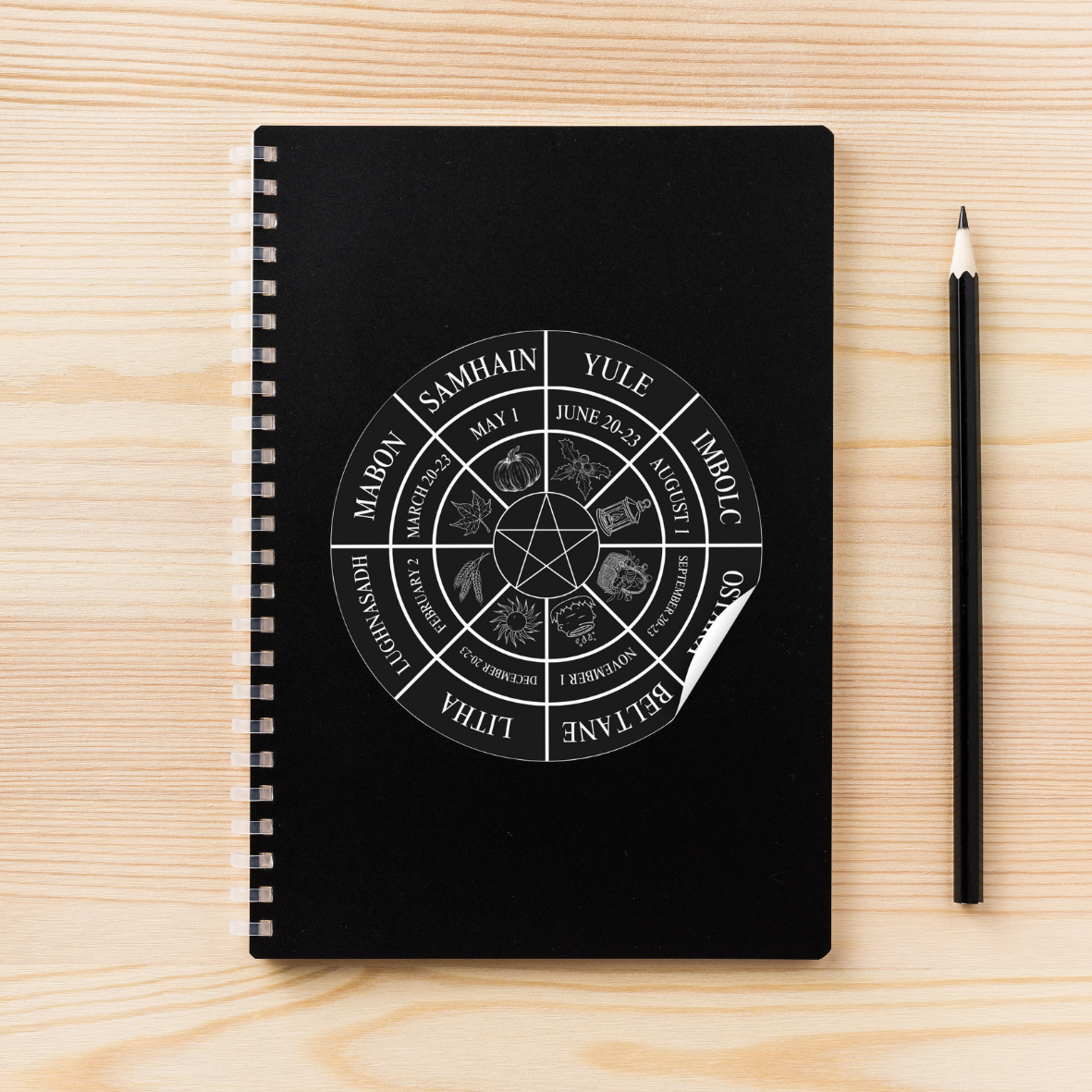 Wheel of the Year (Southern Hemisphere) Sticker Mockup | Celestia's Charms