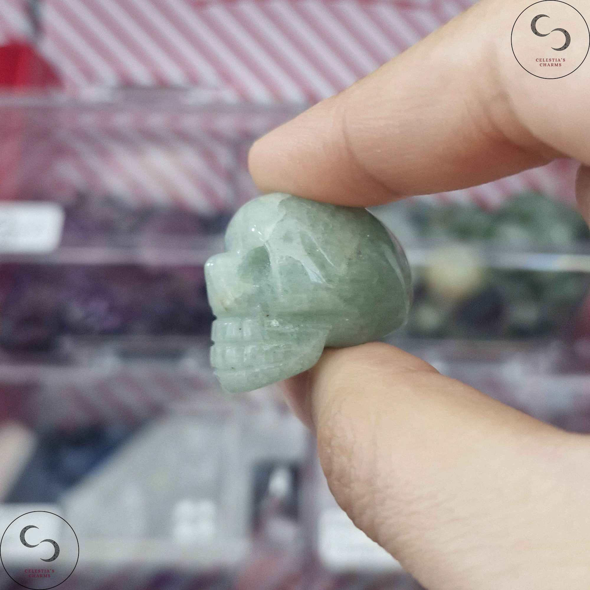 Crystal Skull Green Aventurine | Celestia's Charms