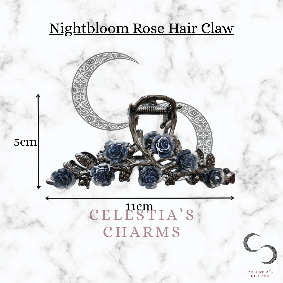 Nightbloom Rose Hair Claw