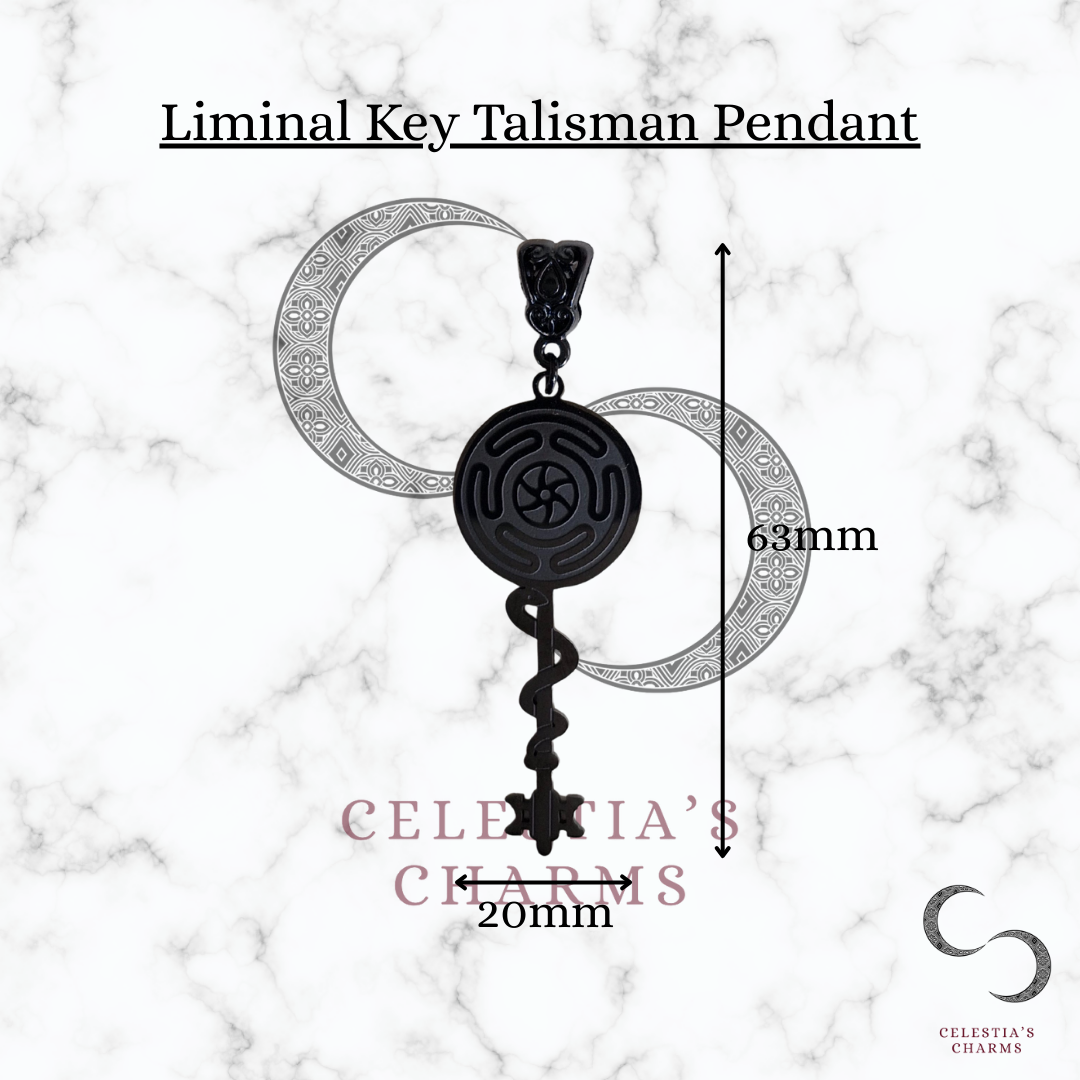 Liminal Key Talisman Pendant with Measurements - Hekate Inspired Pendant | Celestia's Charms