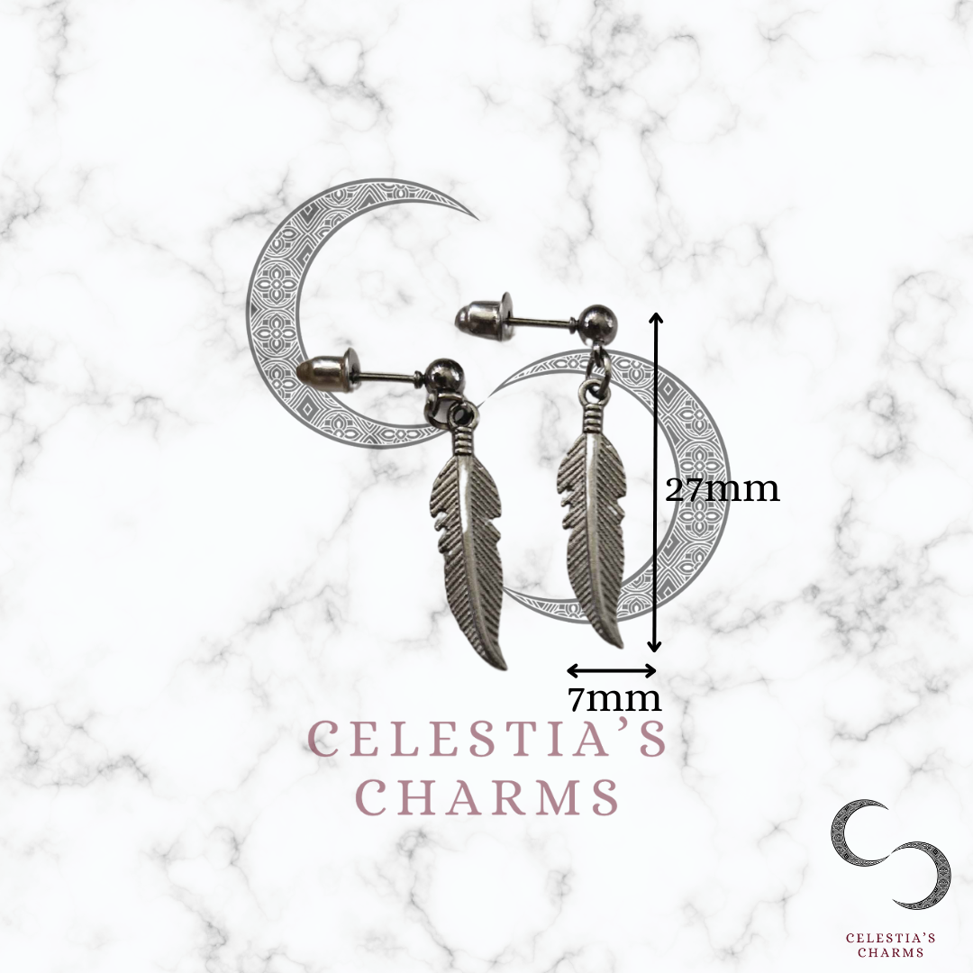 Gothic Feather Earrings