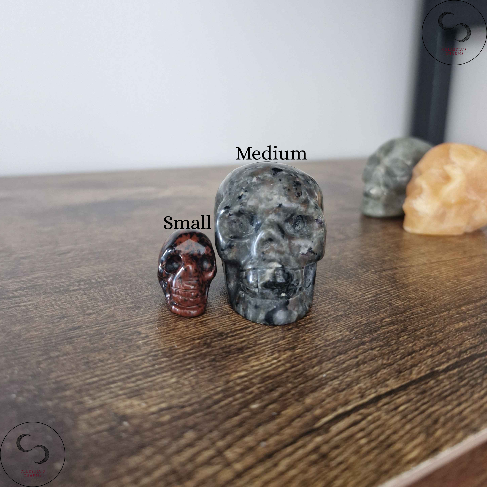 Crystal Skulls Size Comparison | Celestia's Charms