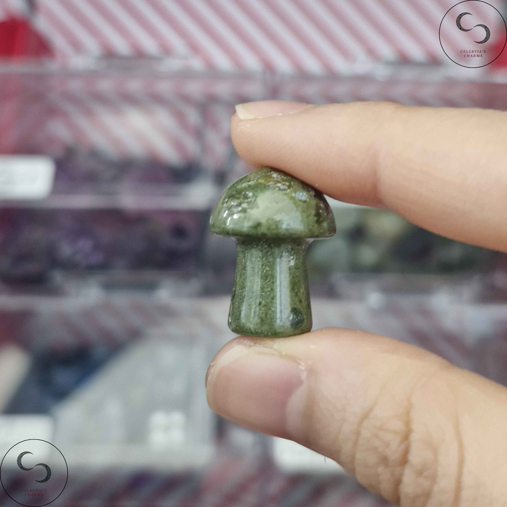 Crystal Mushroom Moss Agate | Celestia's Charms
