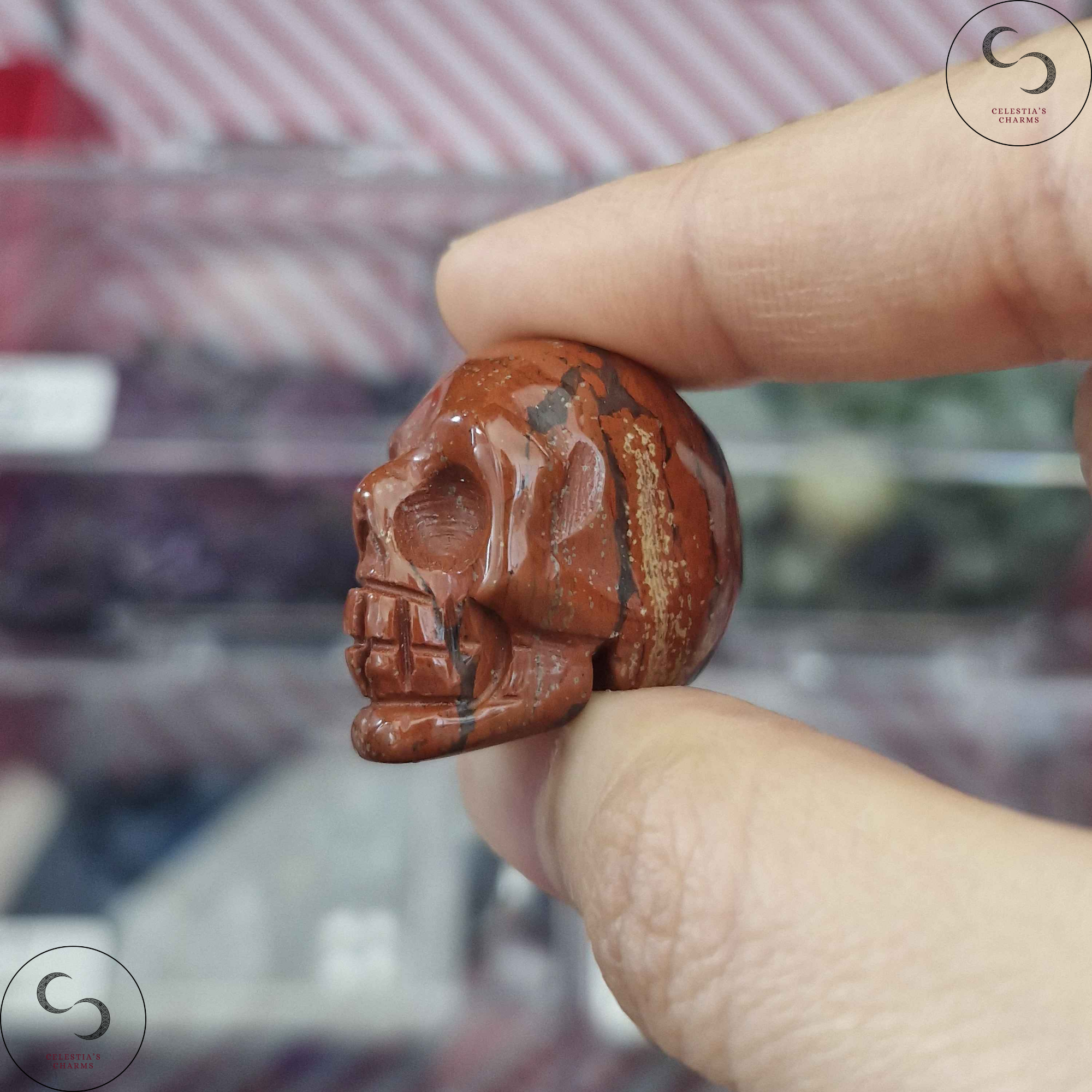Crystal Skull Red Jasper | Celestia's Charms