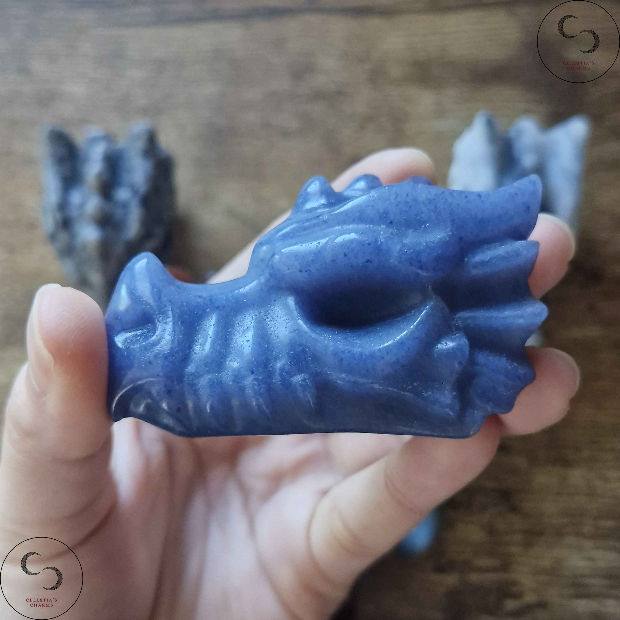 Dragon Heads Blue Aventurine | Celestia's Charms