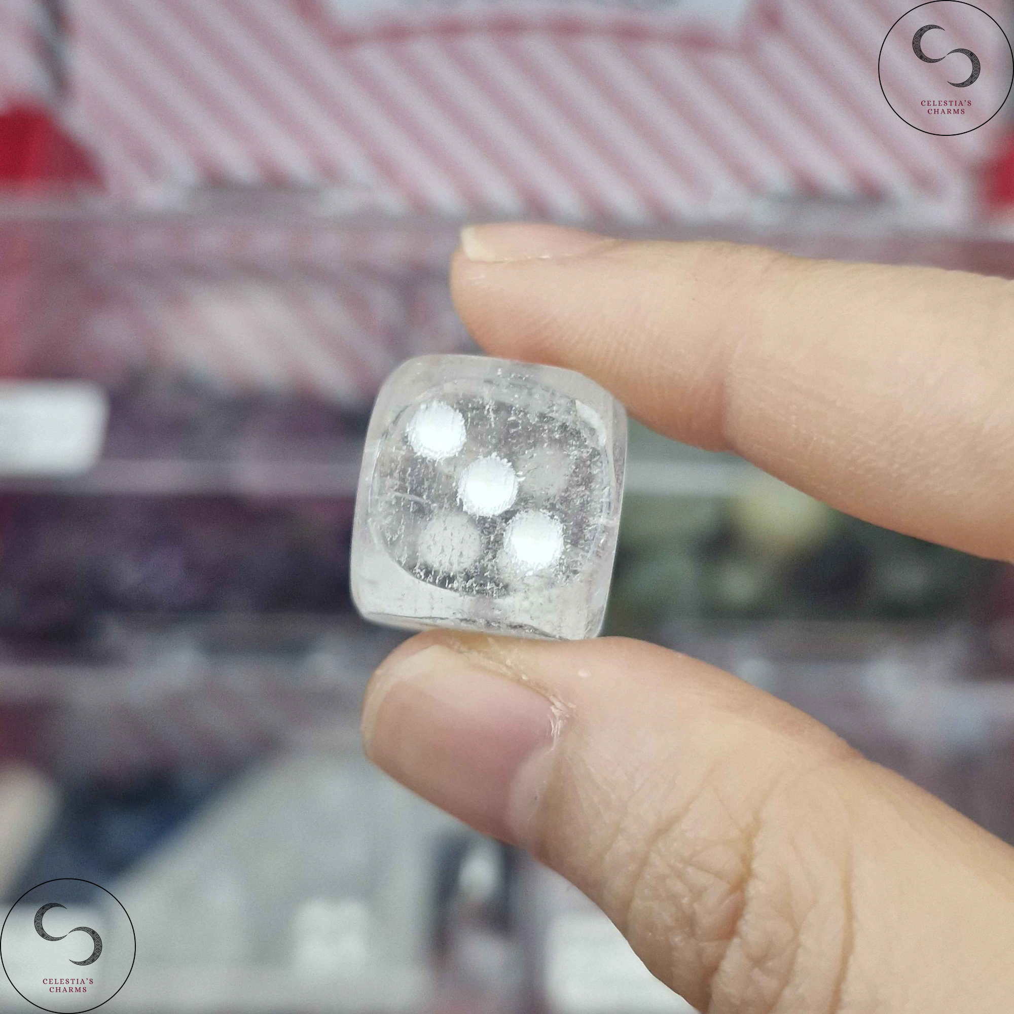 Crystal Dice Clear Quartz | Celestia's Charms