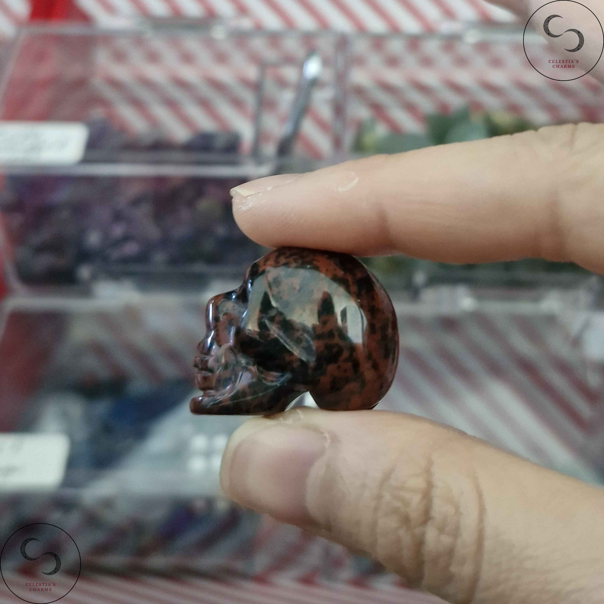 Crystal Skull Mahogany Obsidian | Celestia's Charms