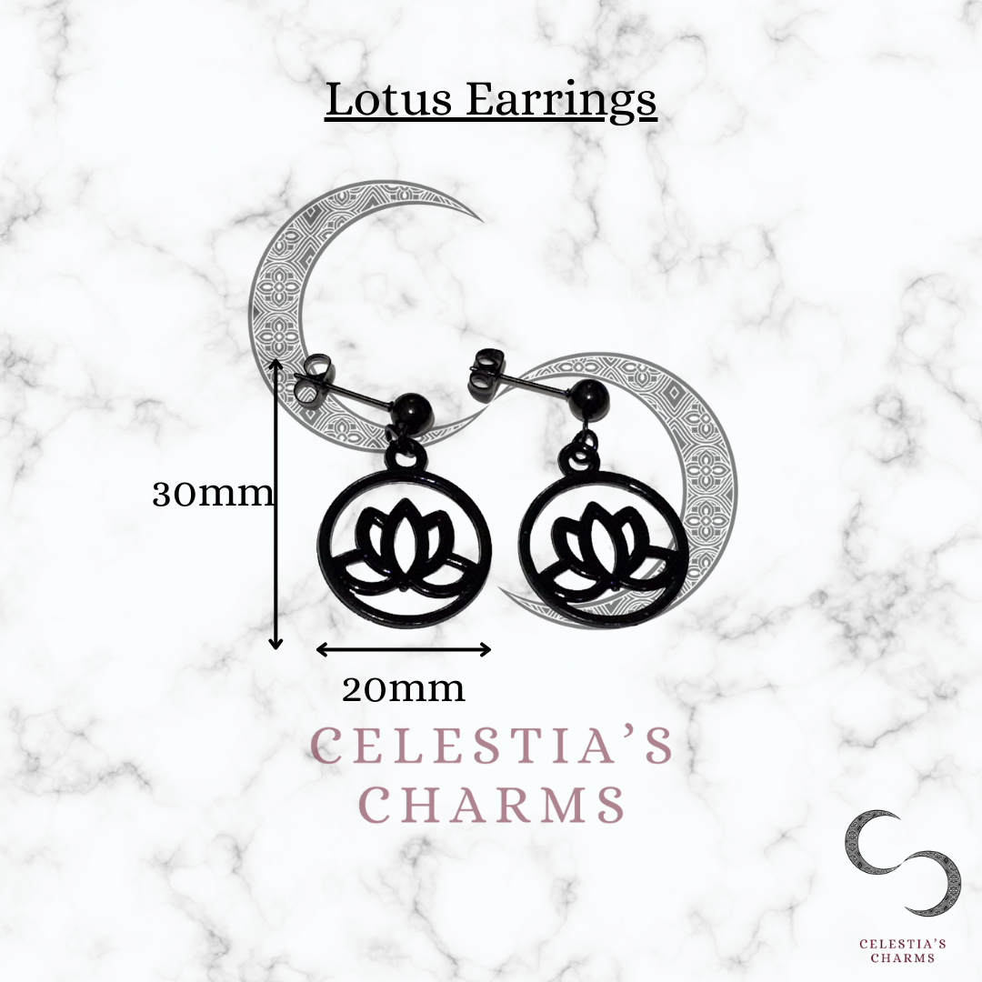 Black Lotus Earrings