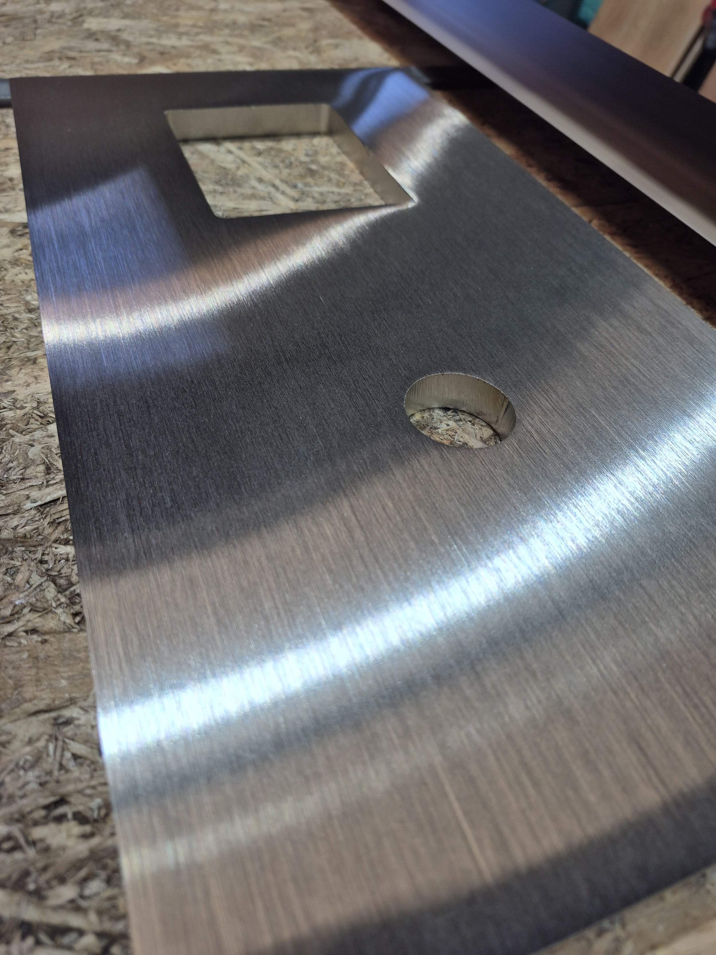 DP1 grained finish on Stainless steel 120g