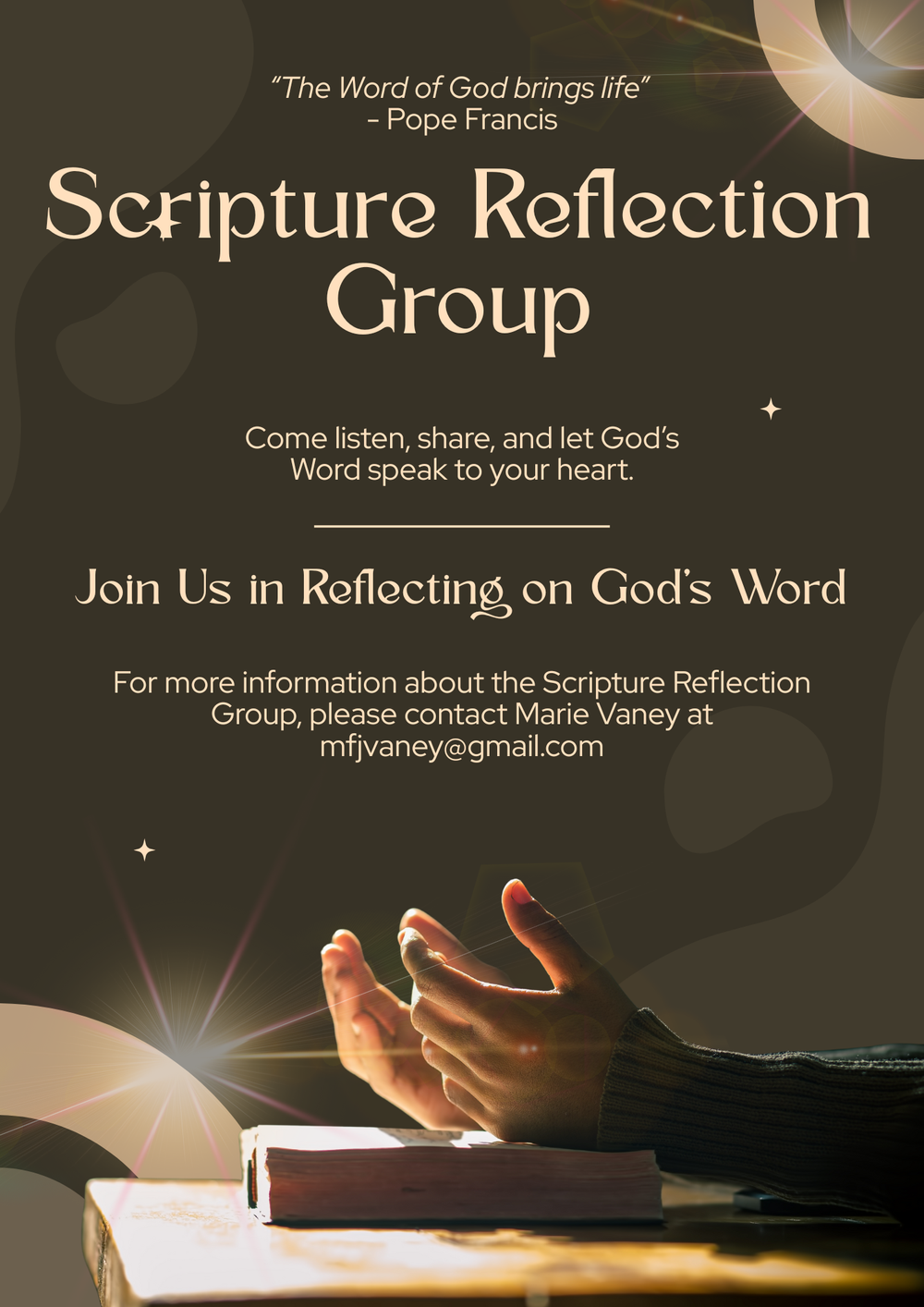 Reflections The Scriptures Scripture Reflection Group — St. Joseph's Catholic Parish Levin