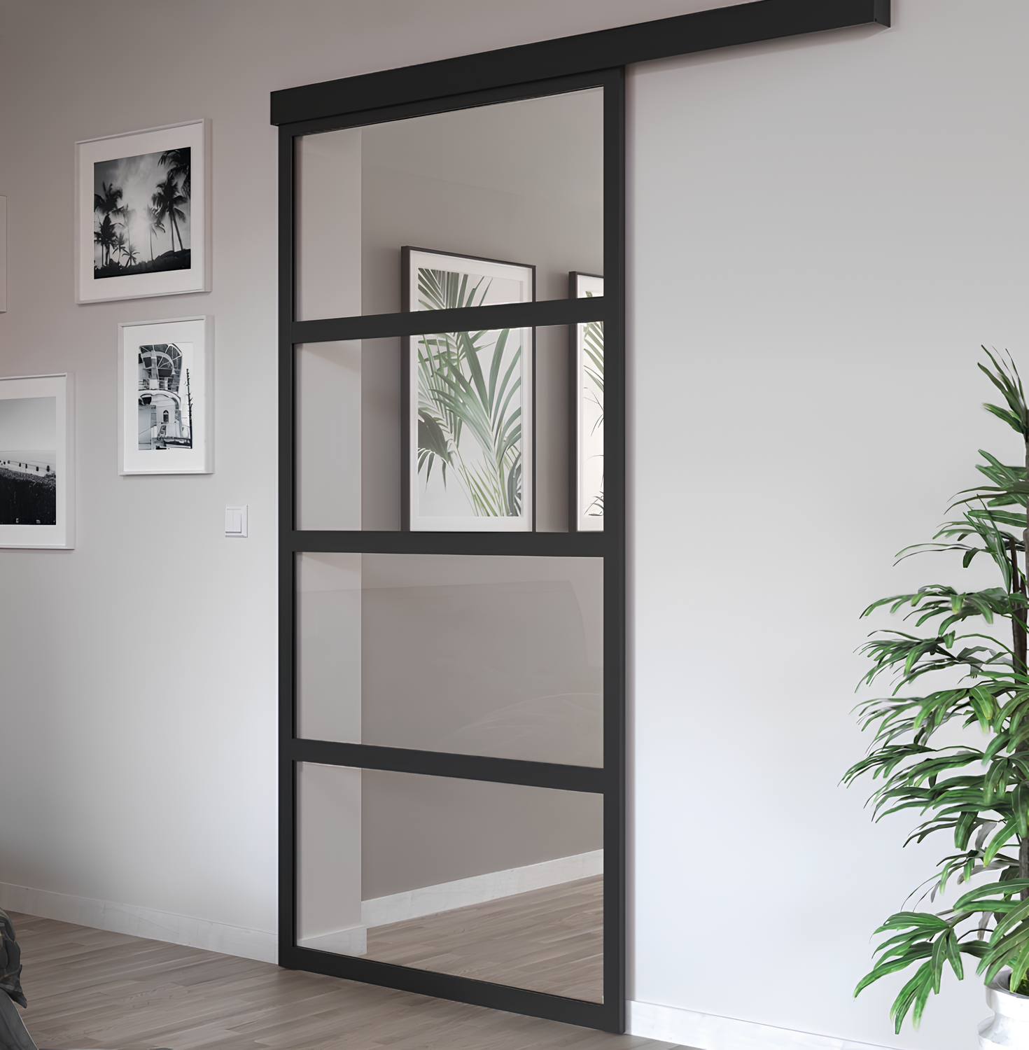 Porte Coulissante Aluminium Type Atelier