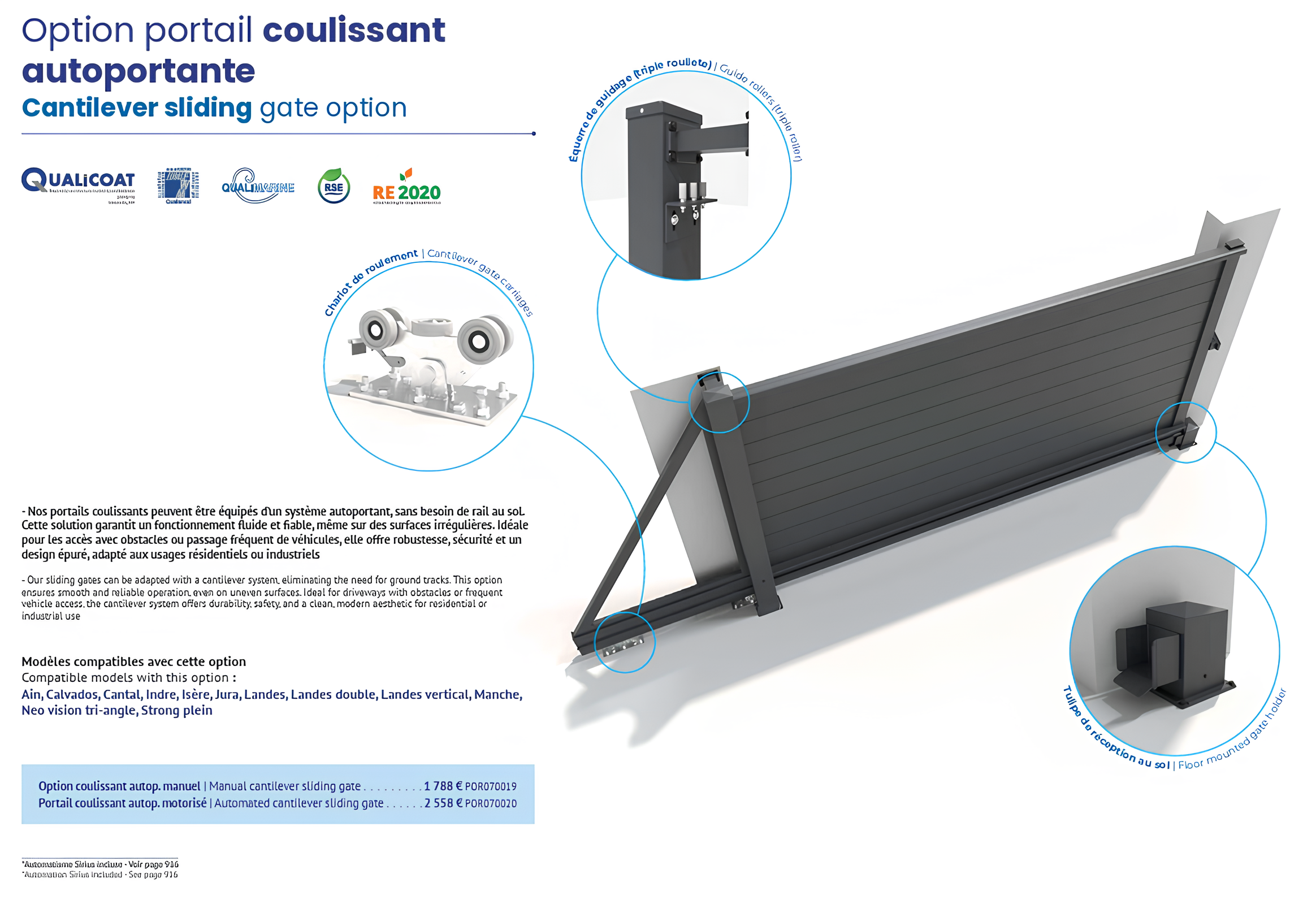 Portail coulissant autoportante