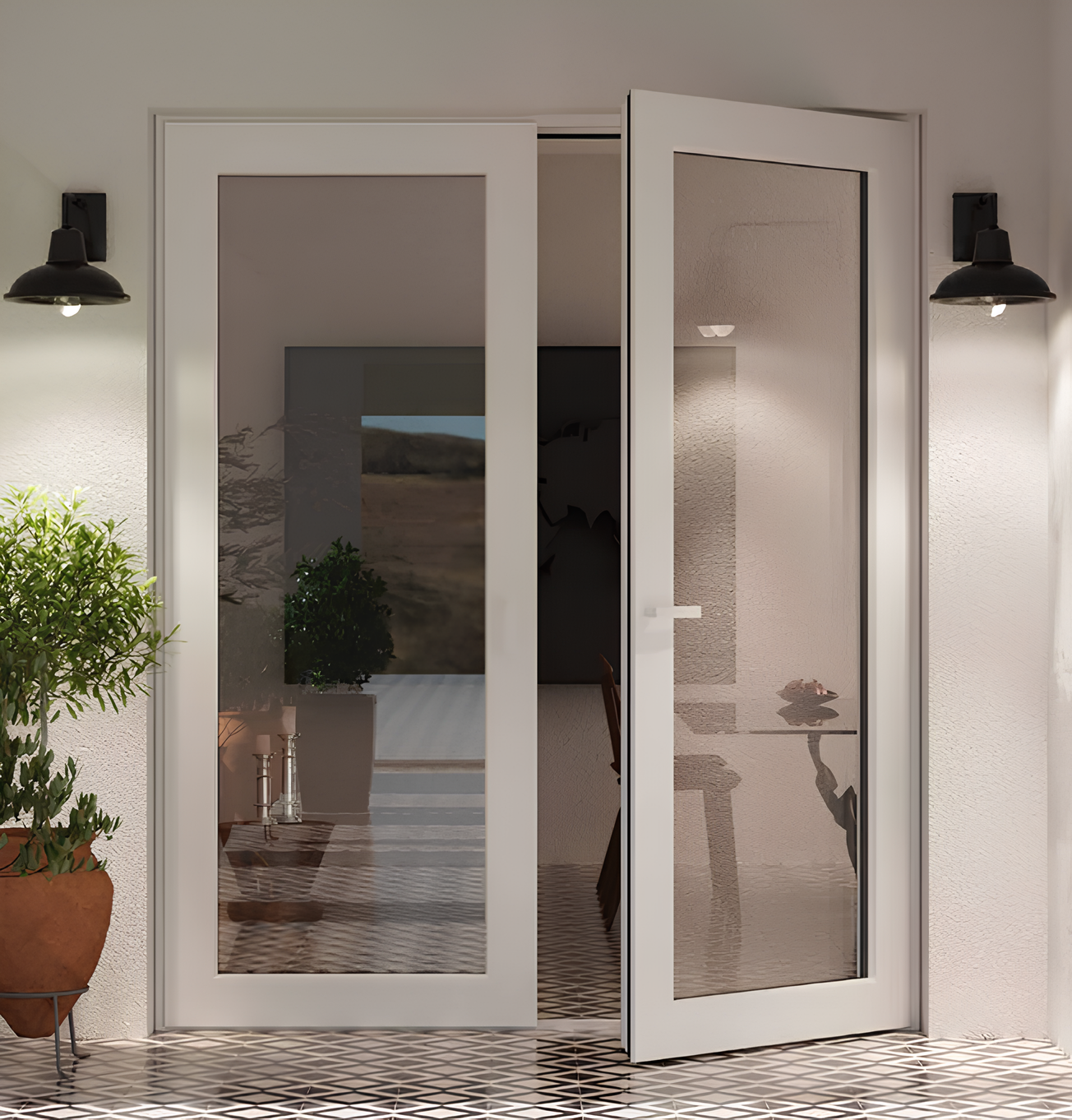 Porte d’Entrée Vitrée en PVC