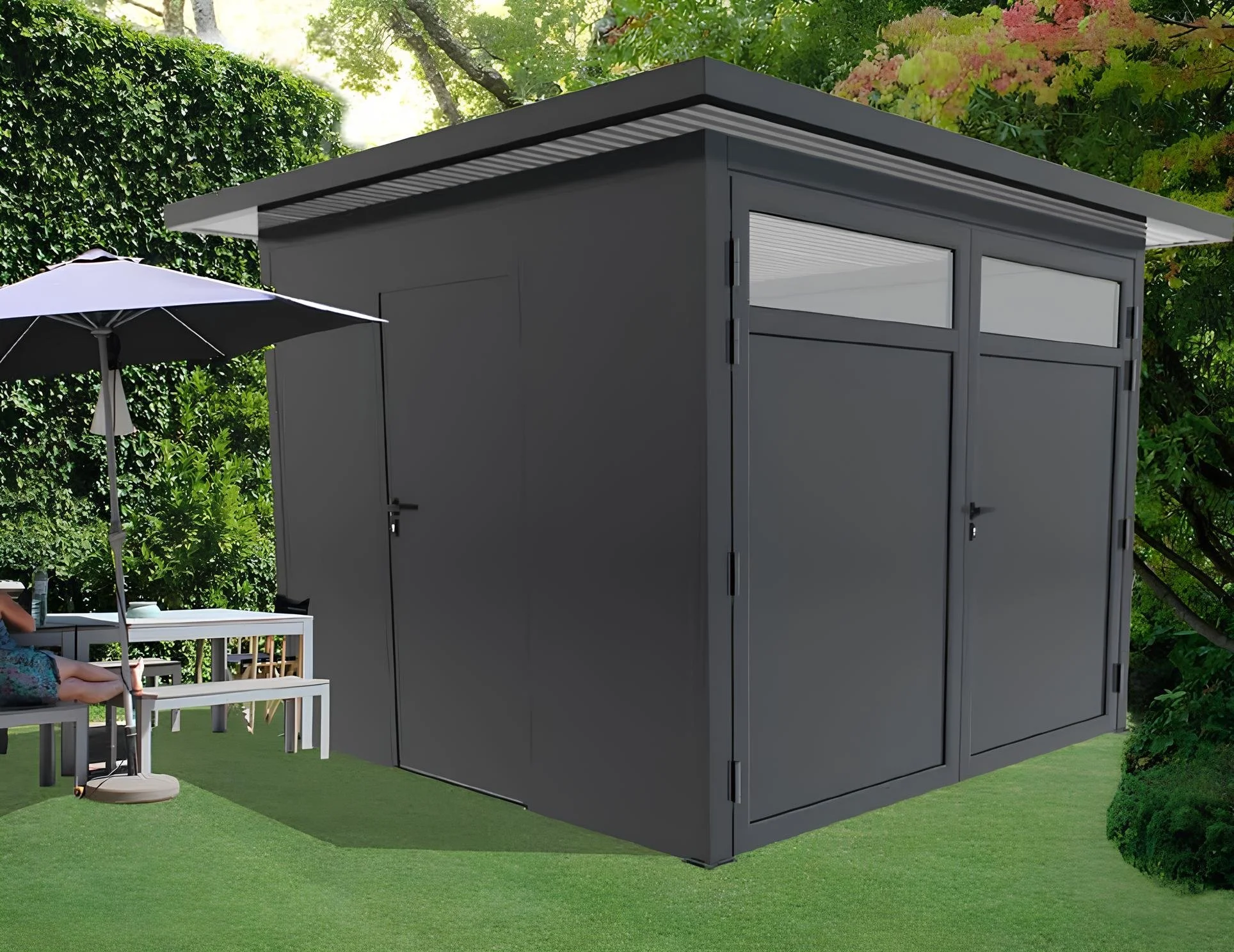 Abri de Jardin : avec toiture toit plat