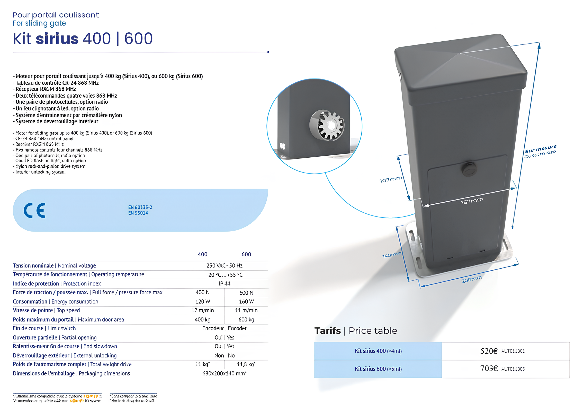 Kit Sirius 400 | 600