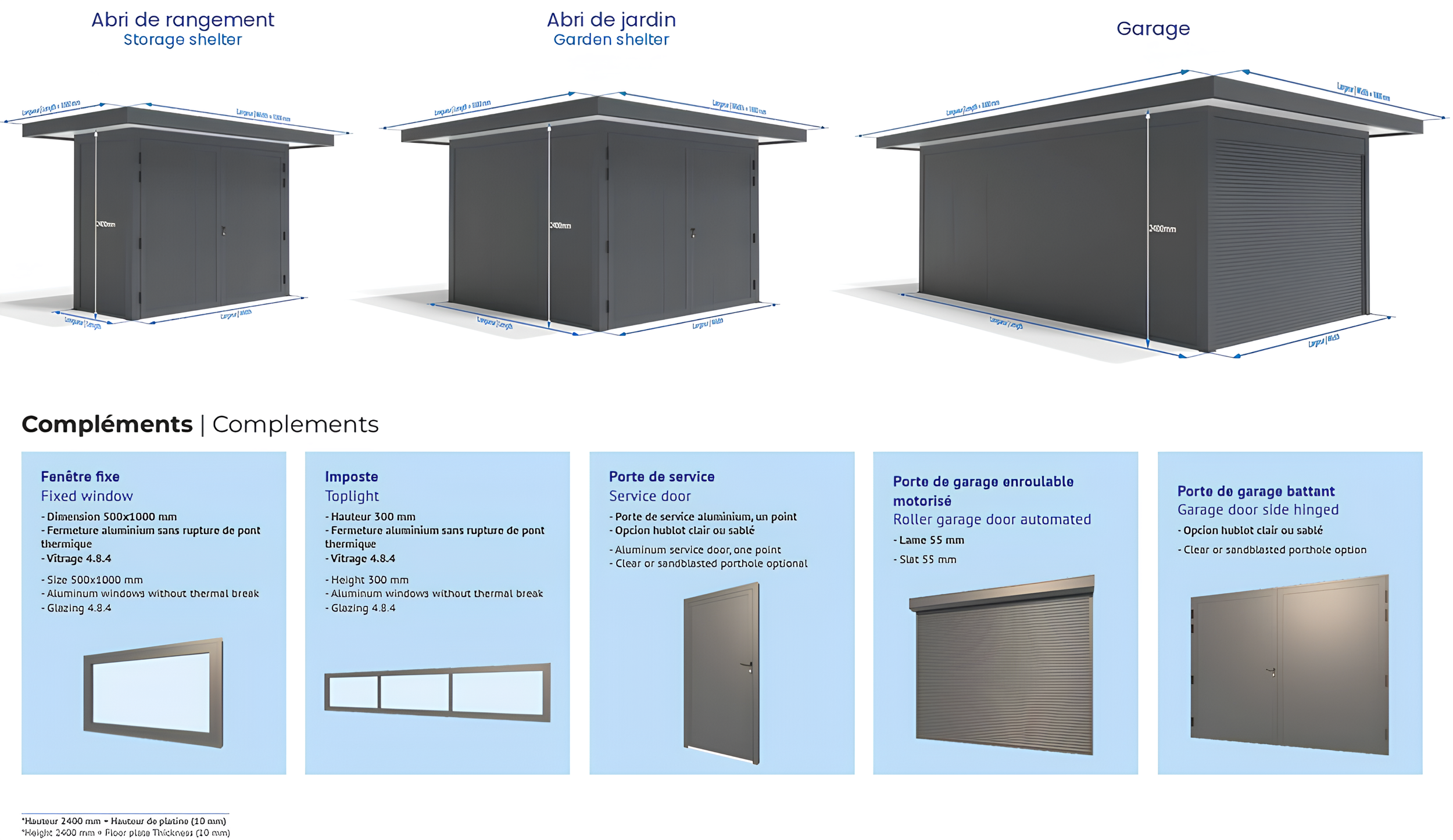 Abri de Rangement de Jardin et Garage à Toit Plat