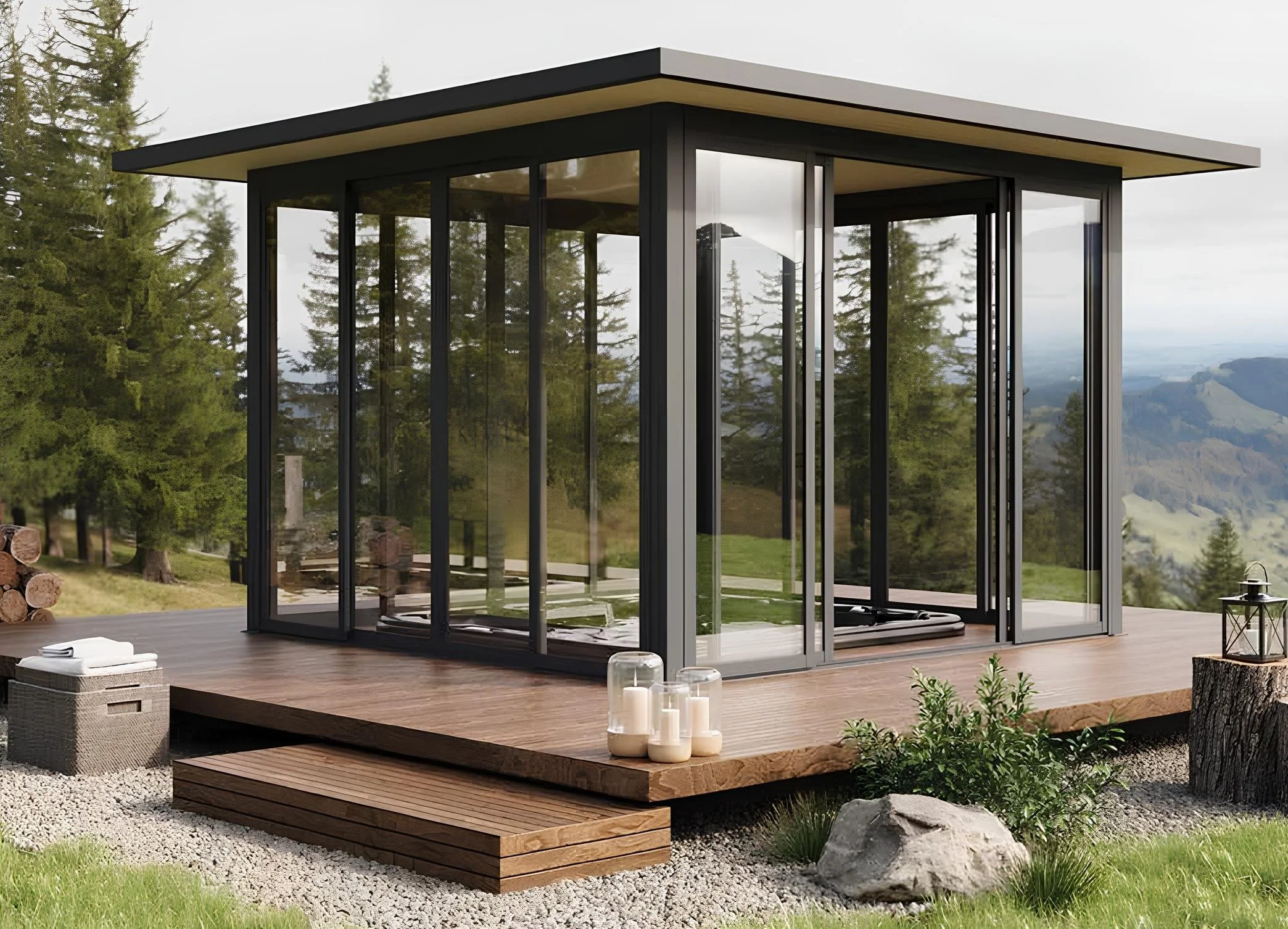 Abri de Spa : Toit Plat