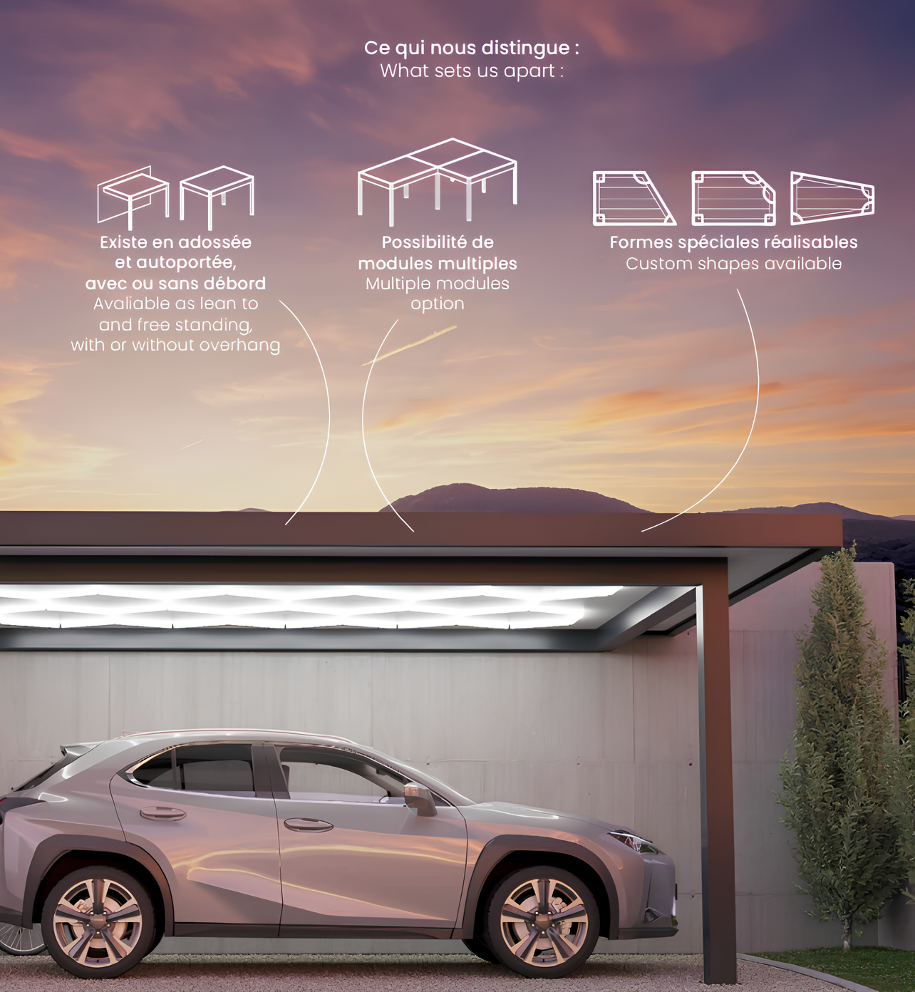Carport toit plat prestige
