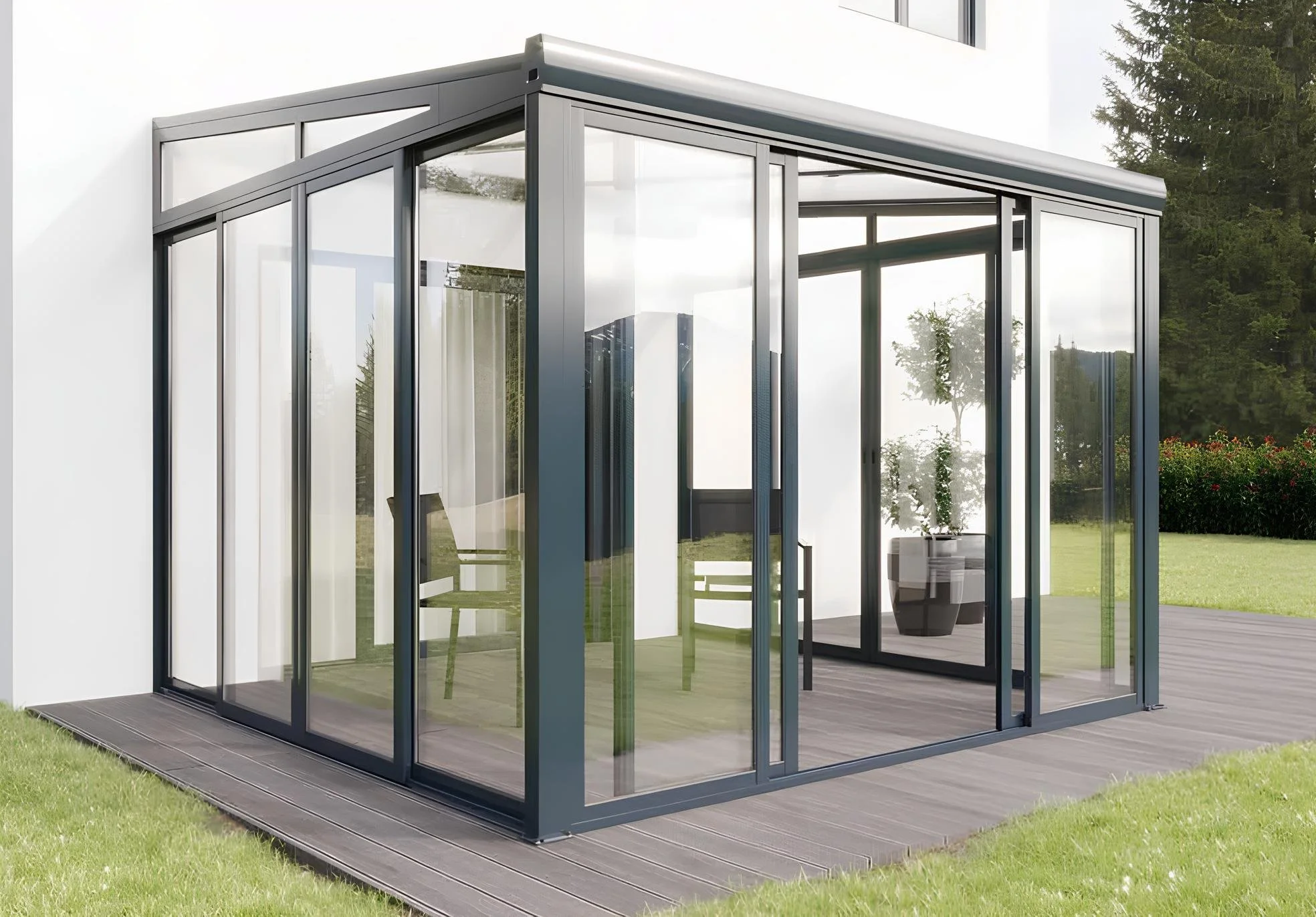 Baie coulissante et fenêtre série froide