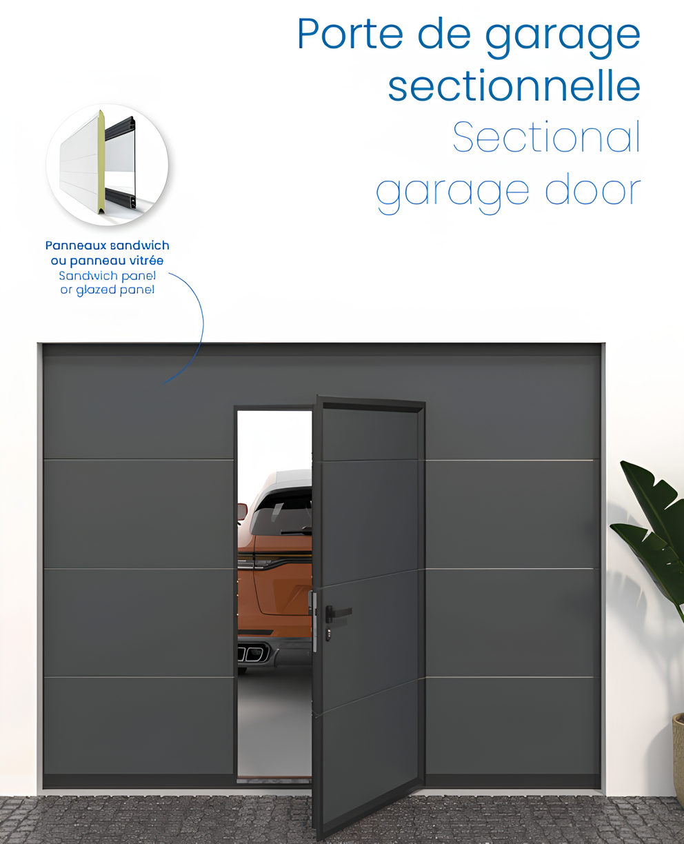 Porte de garage sectionnelle à motorisé
