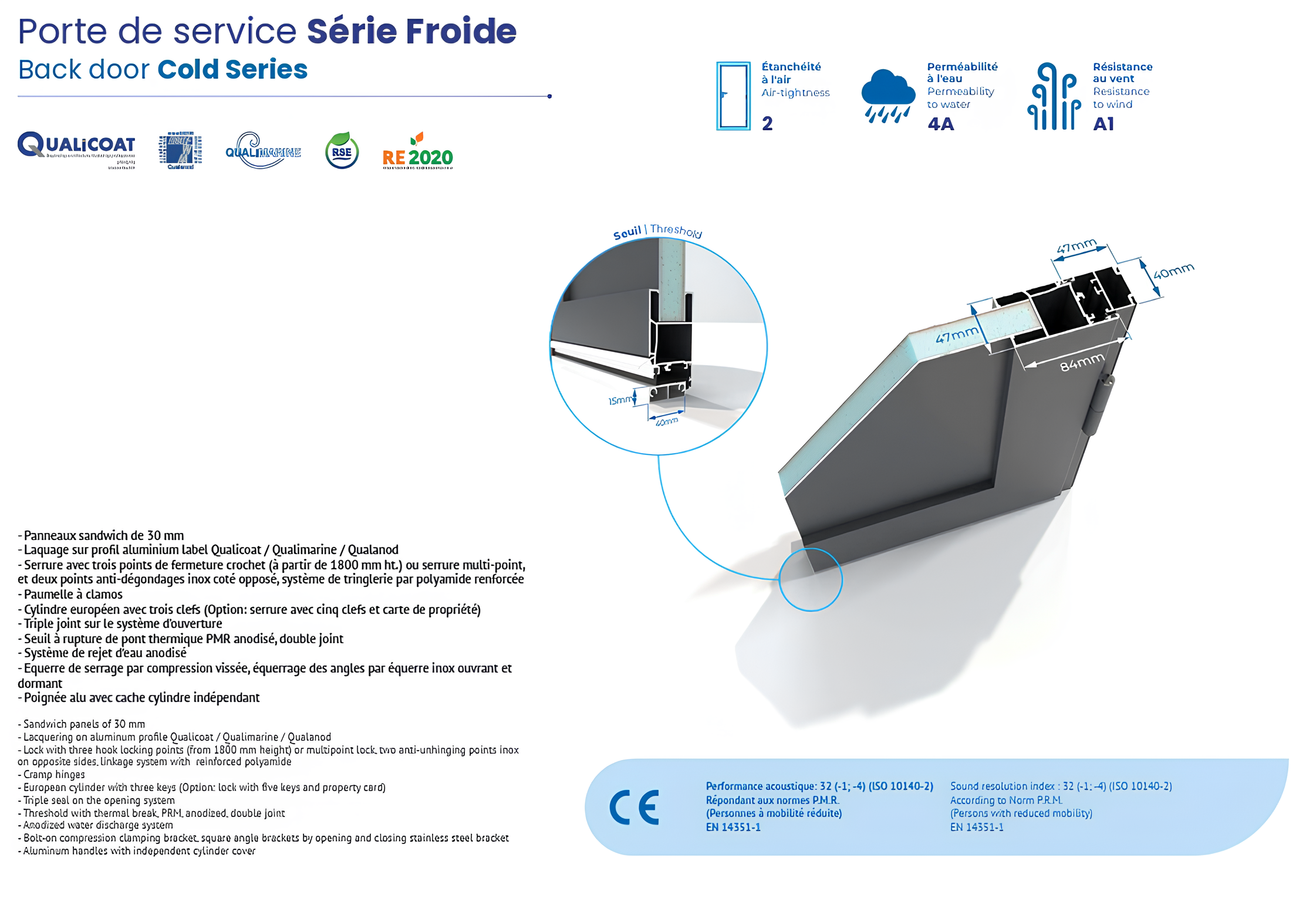 Porte de service Série Froide