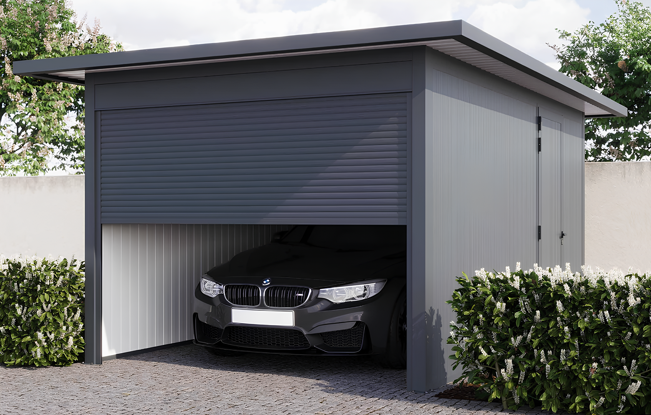 Abri Garage à Toit Plat