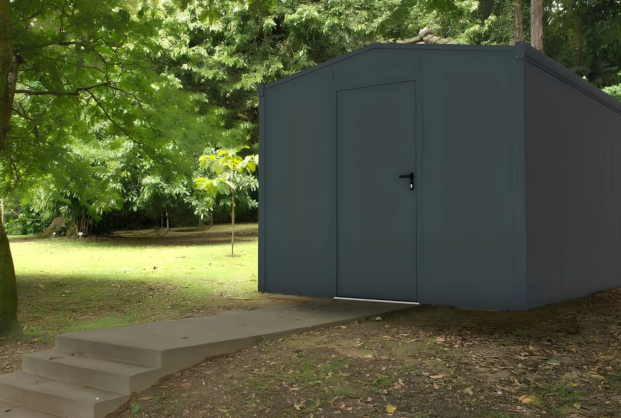 Abri de Rangement : modulaire avec toiture polycarbonate