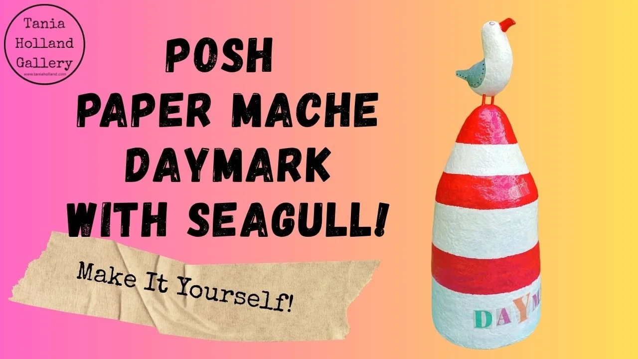 Posh Paper Mache Daymark With Seagull — Tania Holland Gallery