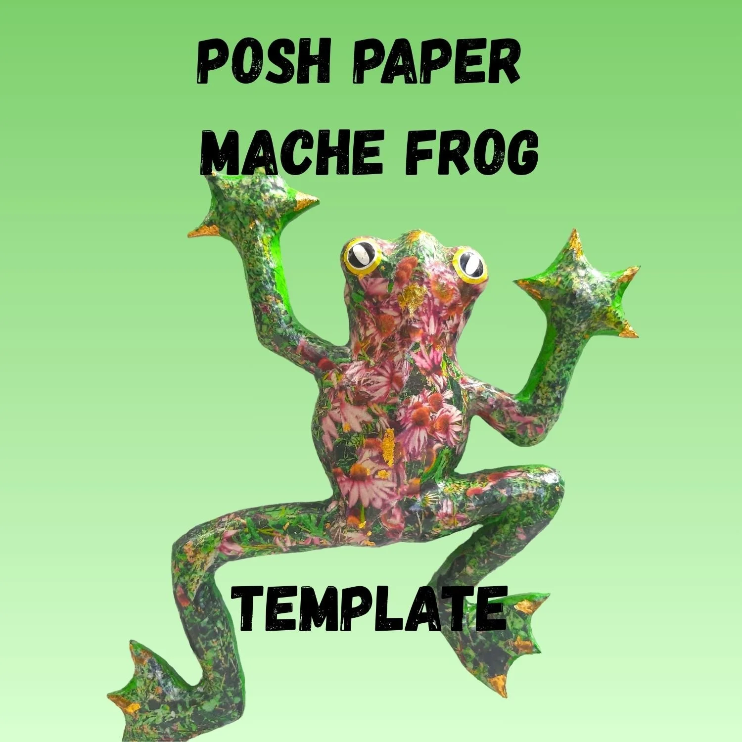 Posh Paper Mache Frog Template With Grid — Tania Holland Gallery