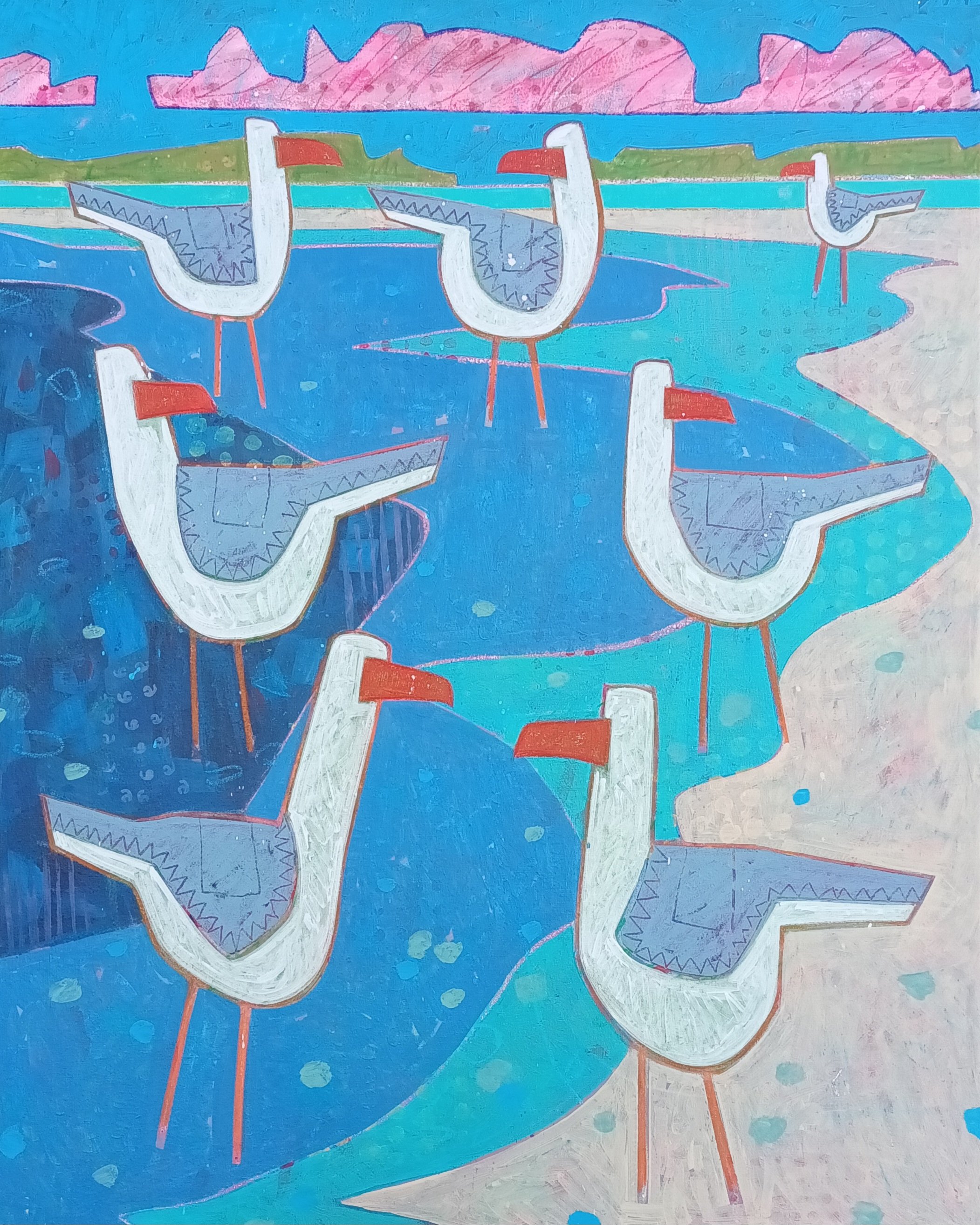 Seven Seagulls Giclee Print £75.00