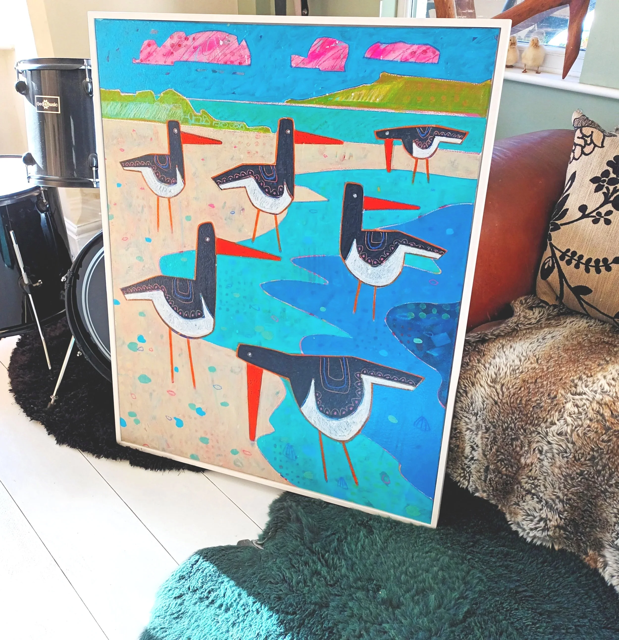 Six Oystercatchers Giclee Print