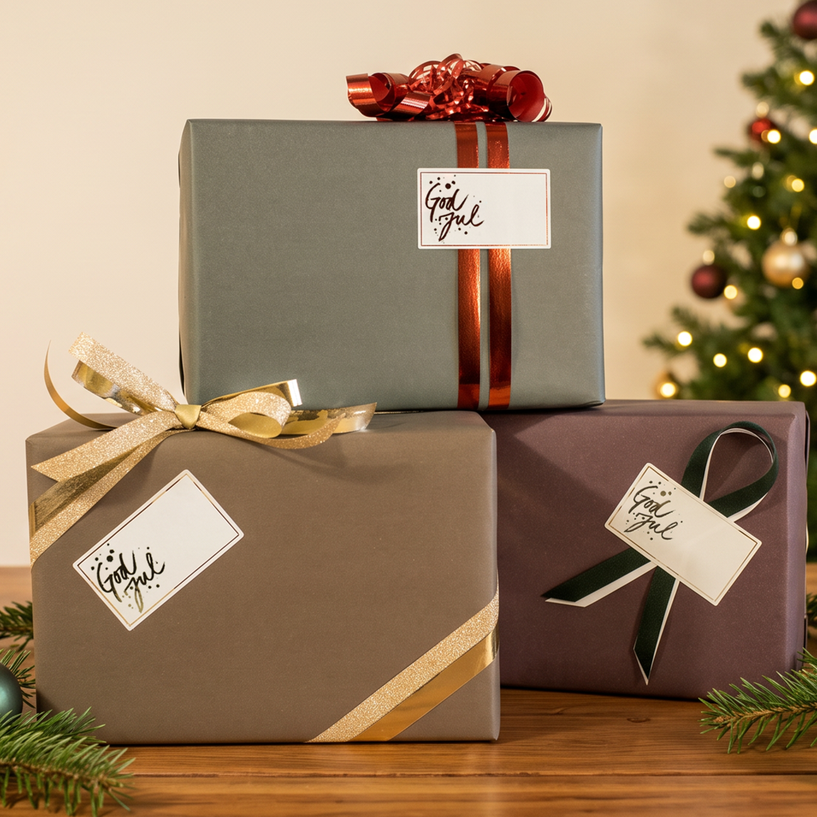 Etiketter God Jul Foil