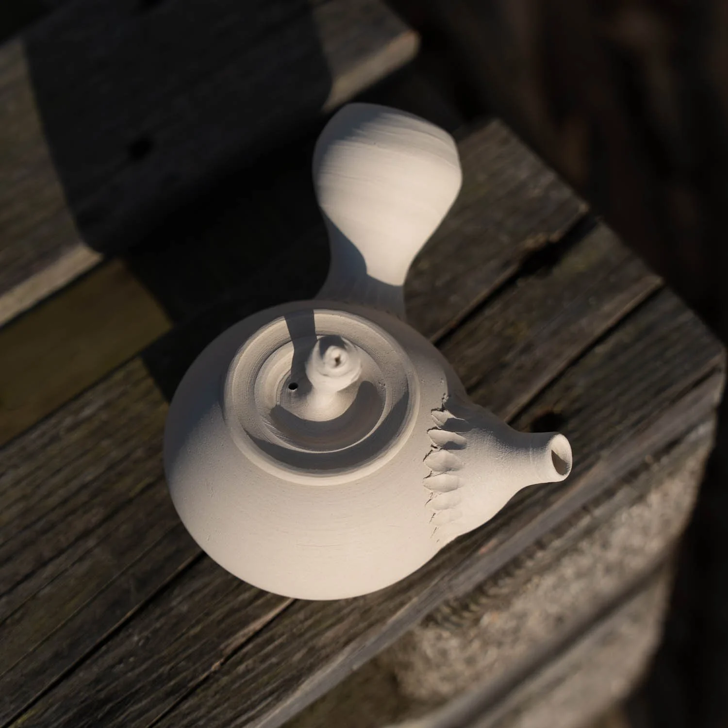 Kyusu théière grès blanc Atelier Julien Bernier