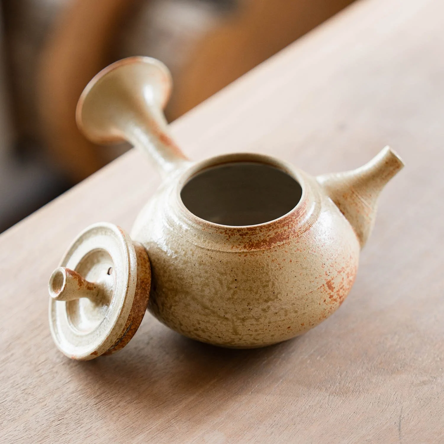 Kyusu Théière ouverte émail de cendre Julien Bernier