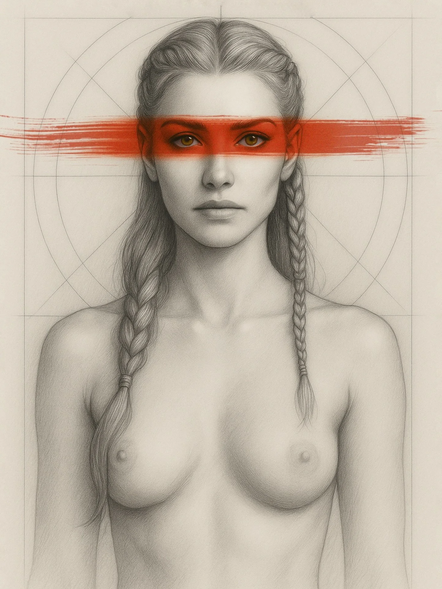 Silentium &ndash; Genesis Edition
&ldquo;The red stroke becomes a line of focus, a band of inner order.
Here, fire is not chaos, it is discipline, held steady within the body and the breath.&rdquo;