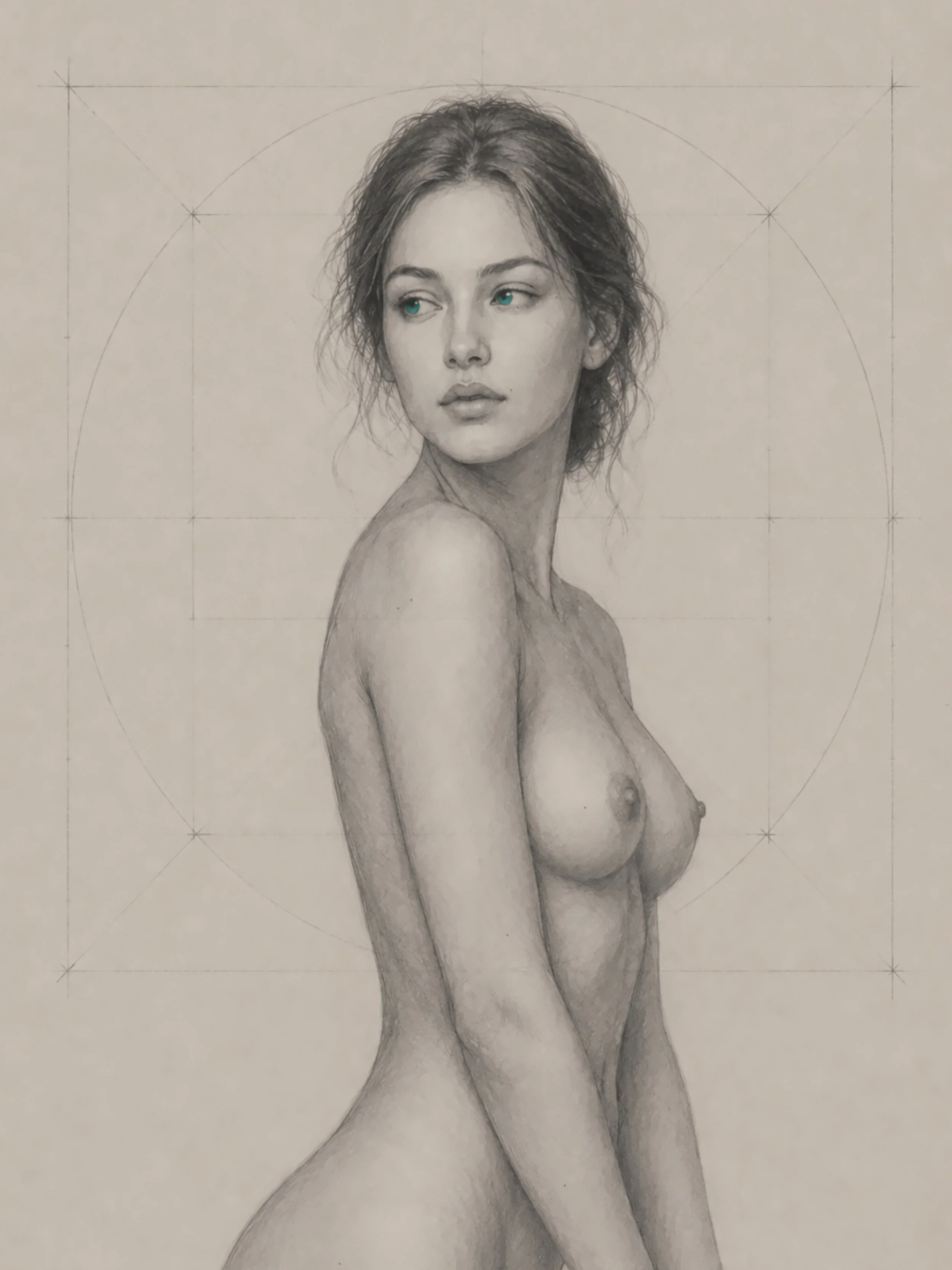 SILENT FACES &mdash; REBORN &mdash; #01 

#ELARA

&bull; MEDIUM
Graphite study, digital-assisted composition, fine-art print &amp; hand-finished intervention

&bull; CONCEPT
She is physically present, yet her attention belongs somewhere outside the f