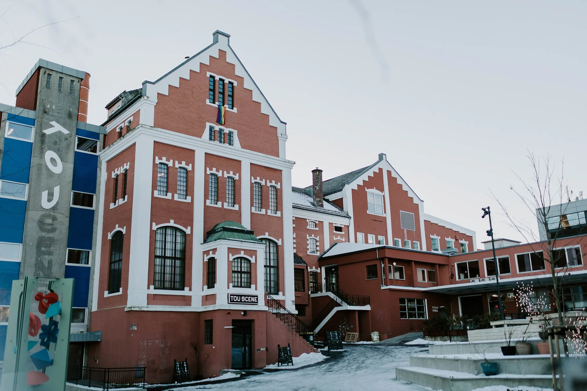 Tou scene oversiktsbilde naturlig lys, reklamefotografering for stavanger kommune, områdesatsingen på Storhaug tatt på vinteren i snø og lav sol