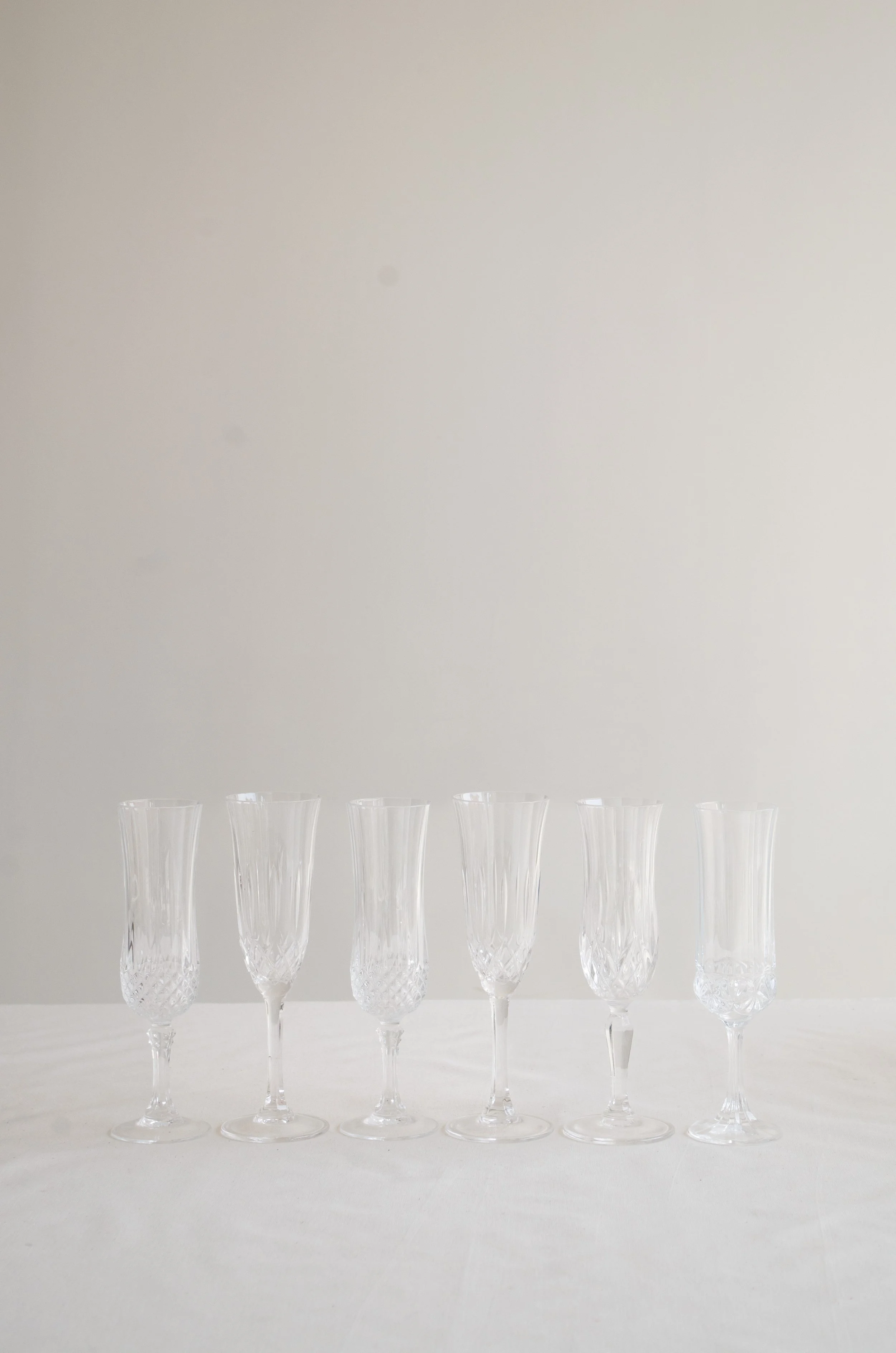 Mixed Crystal Champagne Glasses