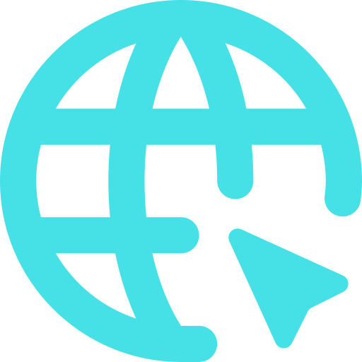 globe with cursor icon