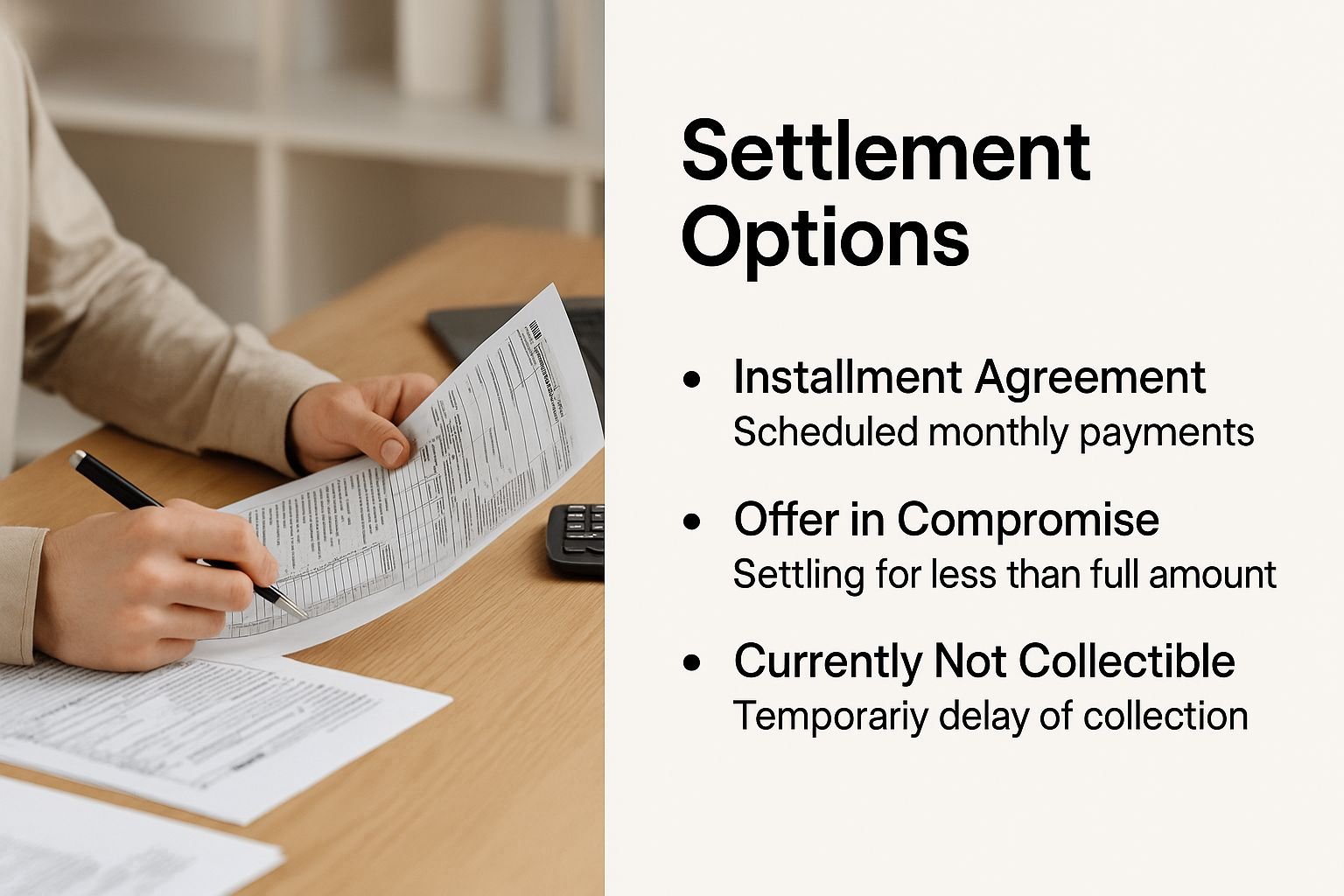 Settlement option