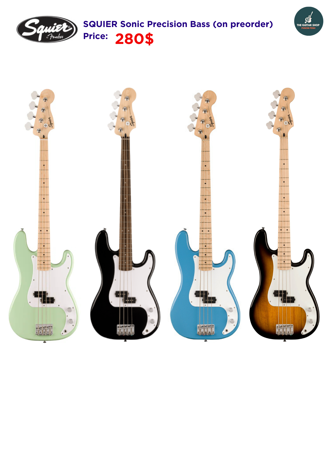 Squier Sonic Precision Bass (on preorder)
