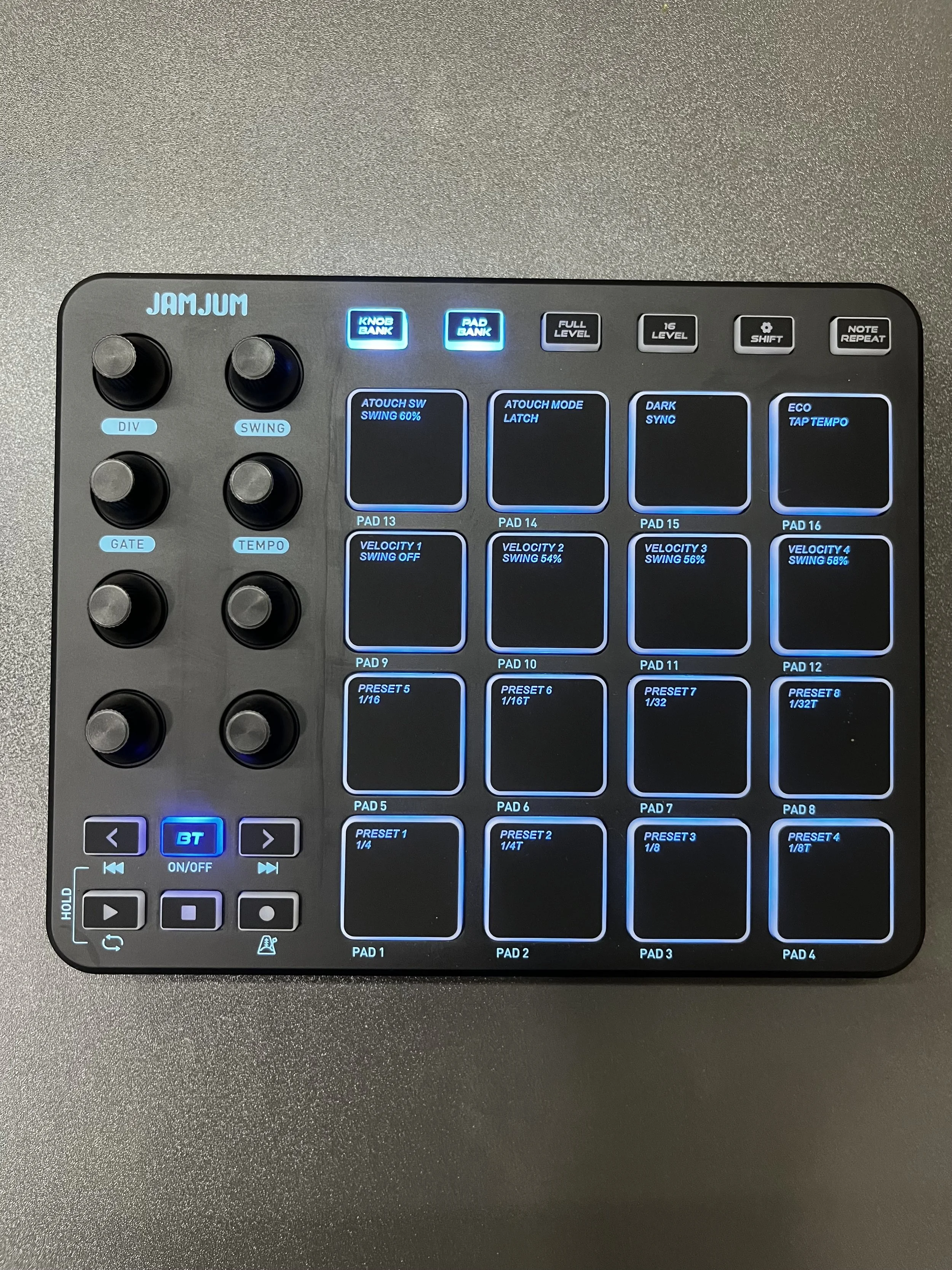 Jamjum JP-1 Bluetooth and USB midi controller