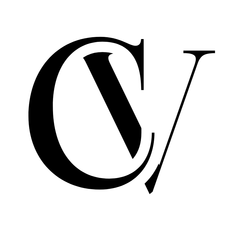 Stylized black and white logo with the initials 'CV' overlapping slightly.