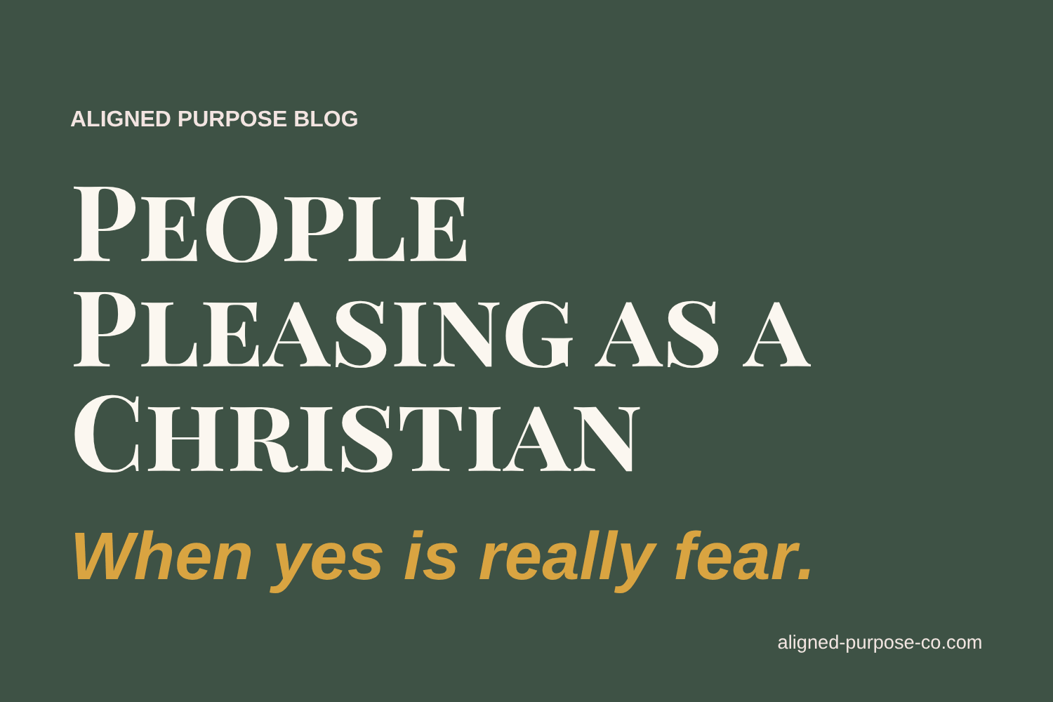 People Pleasing as a Christian: When Yes Is Really Fear